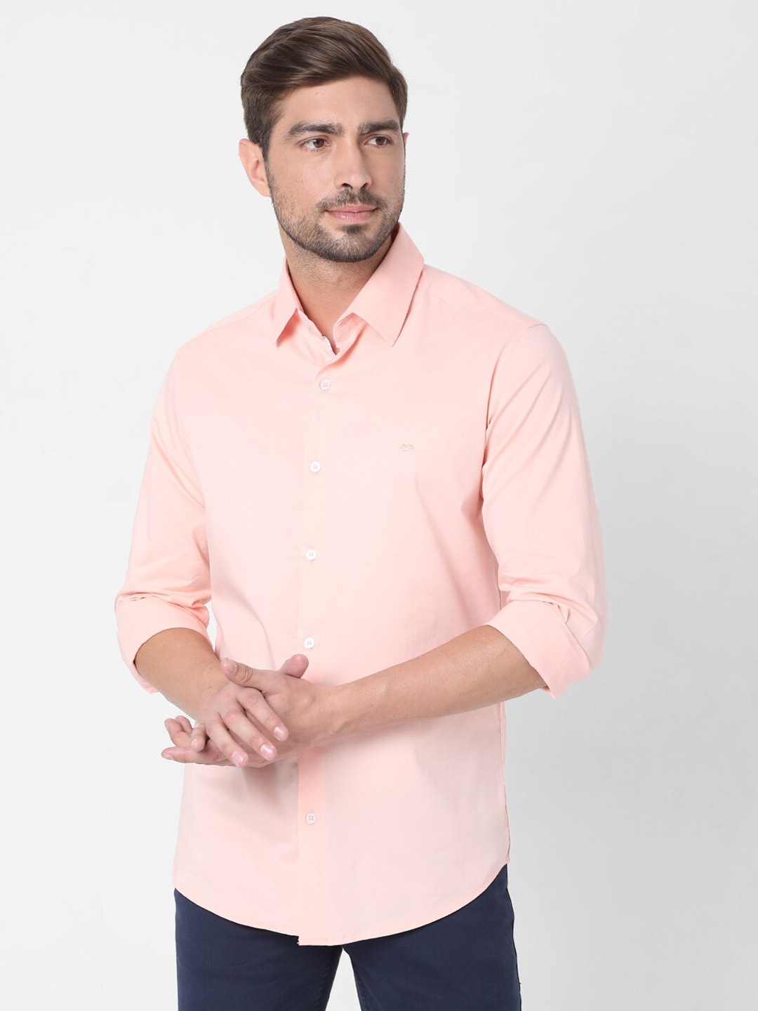 

Mufti Men Pink Slim Fit Casual Shirt