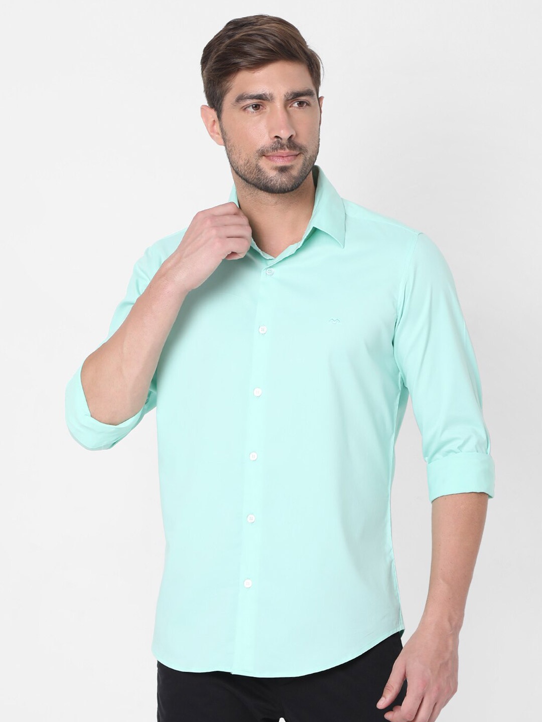 

Mufti Men Green Slim Fit Casual Shirt