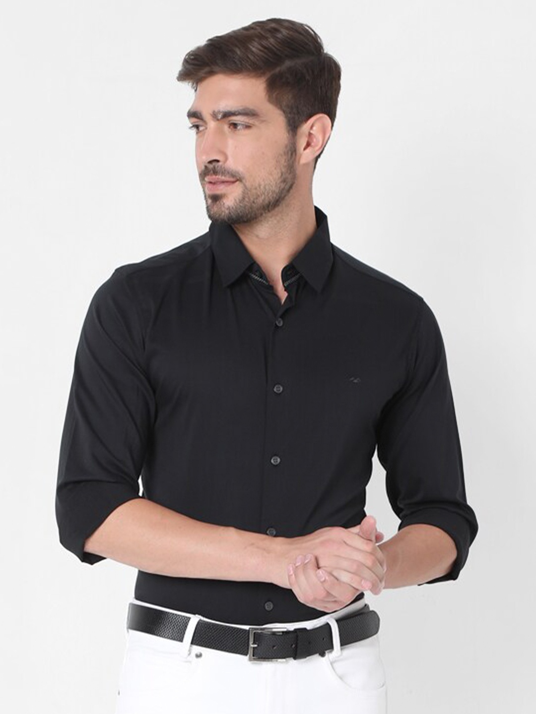 

Mufti Men Black Slim Fit Casual Shirt