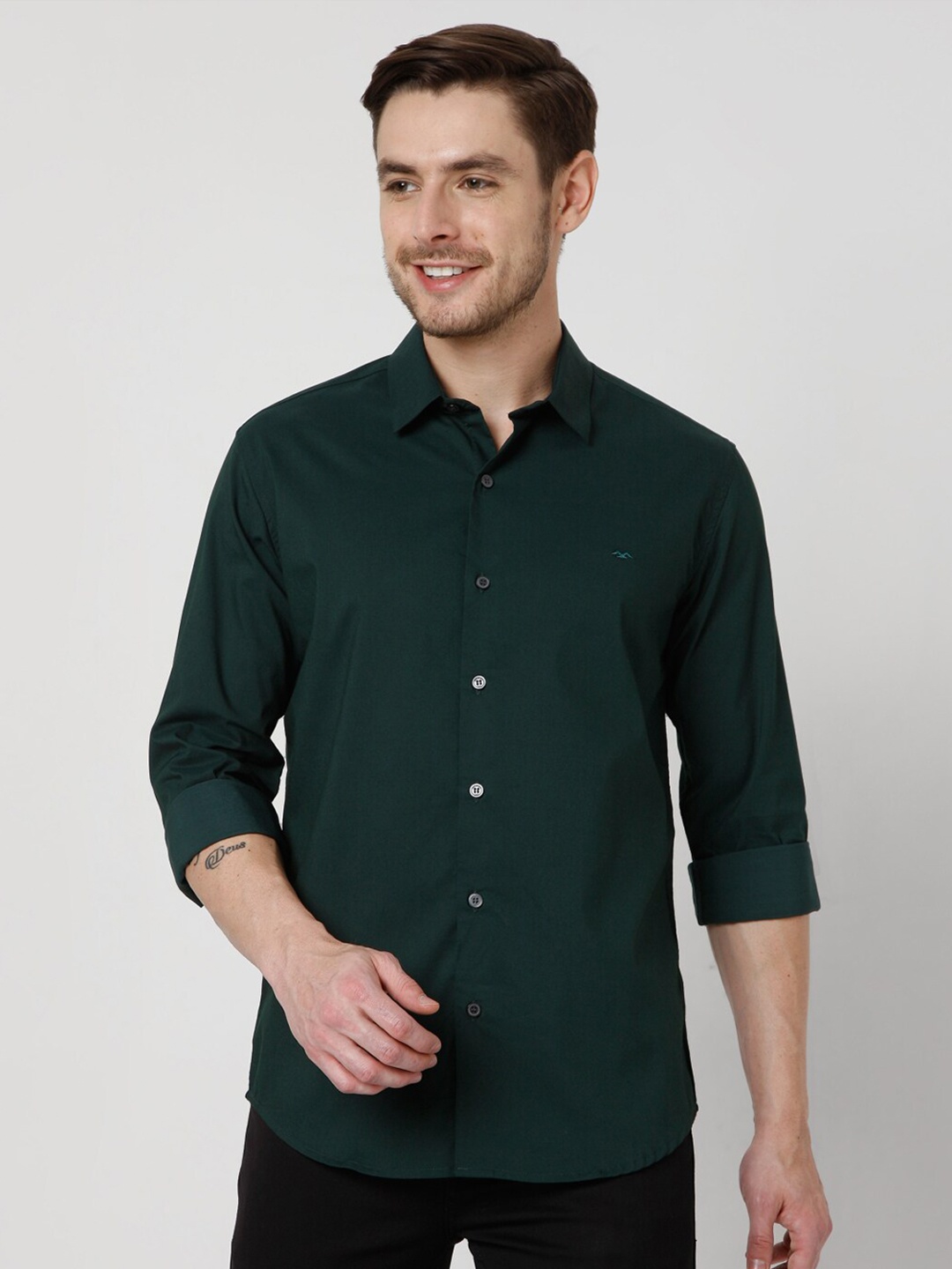 

Mufti Men Green Slim Fit Casual Shirt