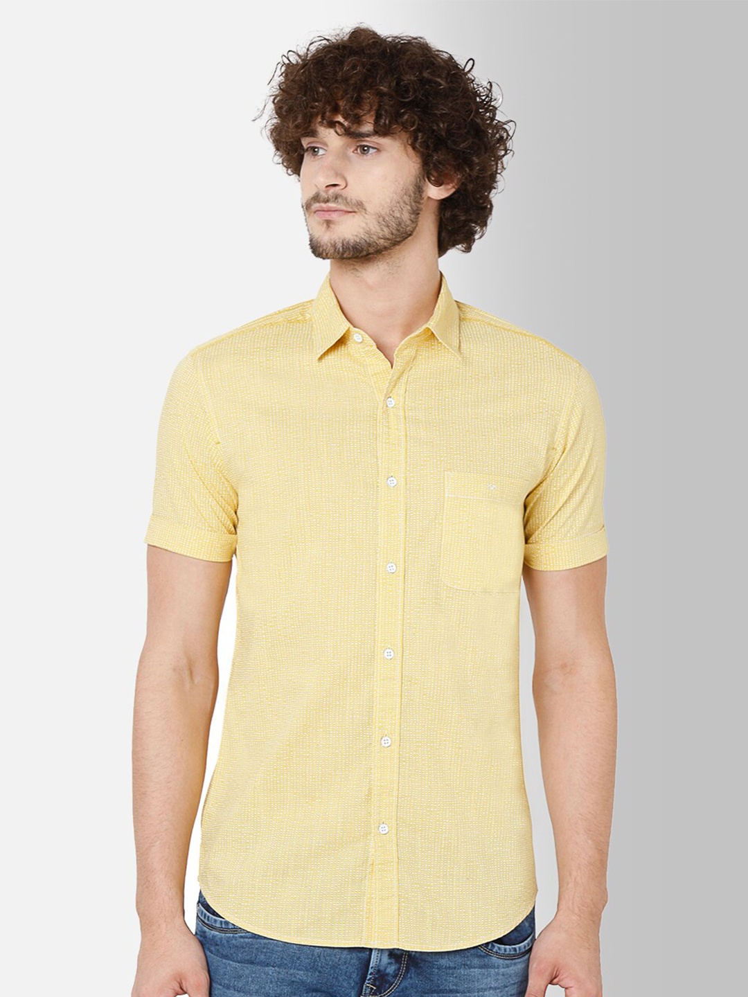 

Mufti Men Yellow Slim Fit Cotton Casual Shirt