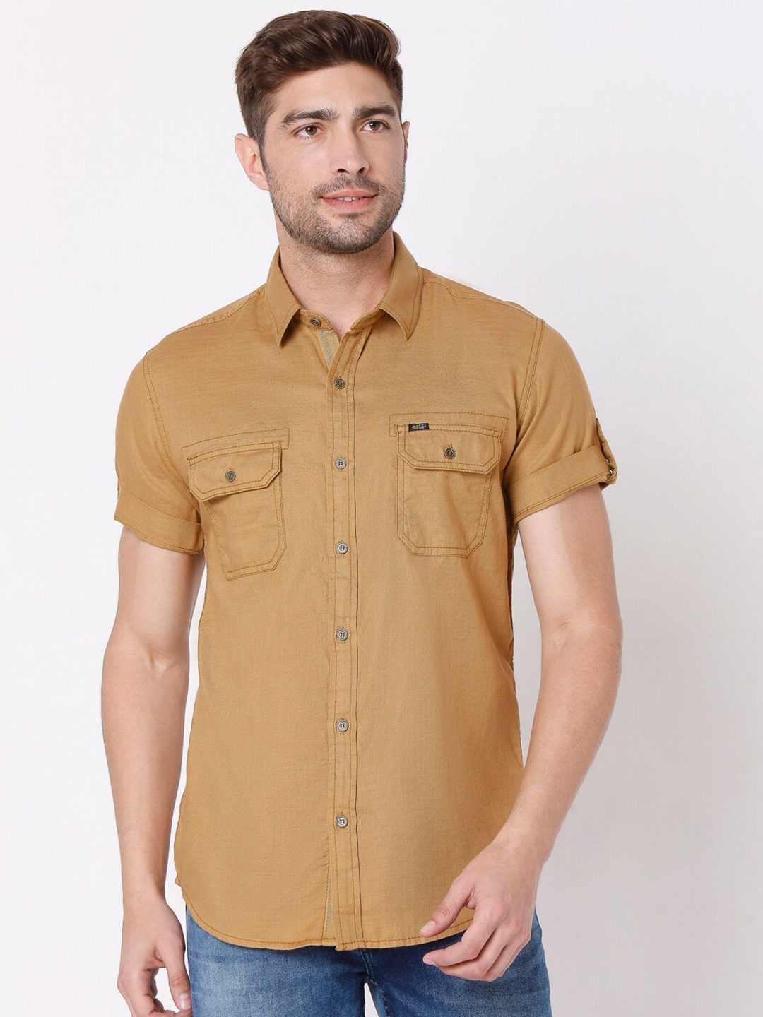 

Mufti Men Mustard Slim Fit Casual Shirt