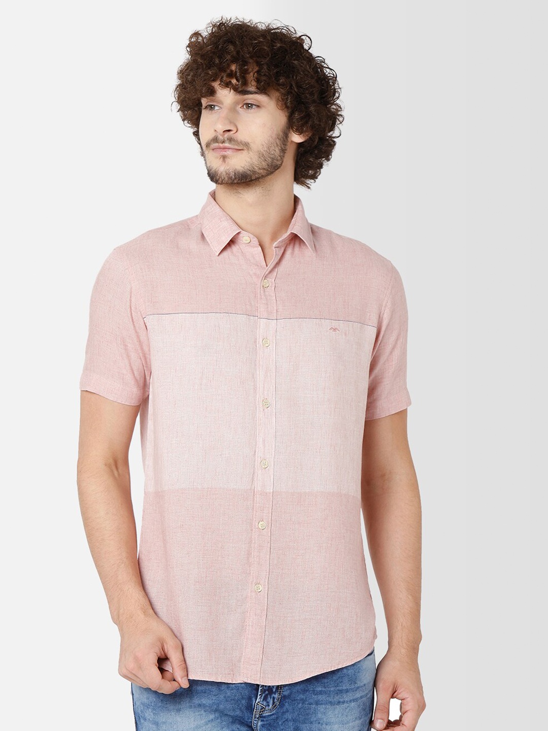 

Mufti Men Pink Slim Fit lyocell Casual Shirt