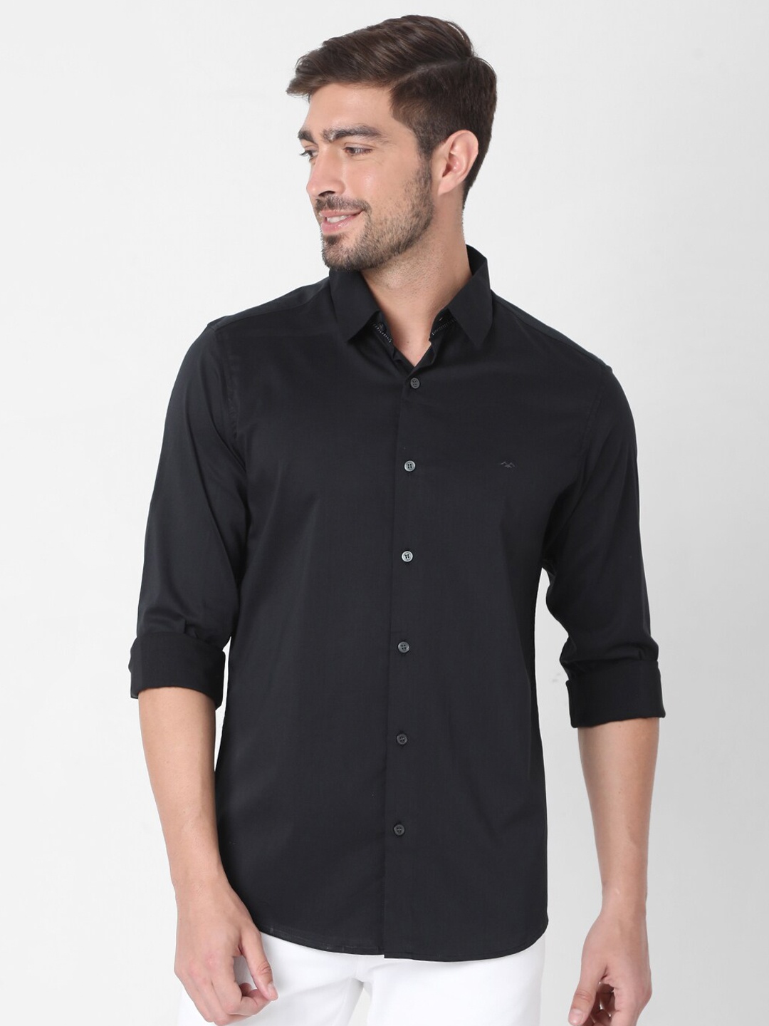 

Mufti Men Black Slim Fit Casual Shirt