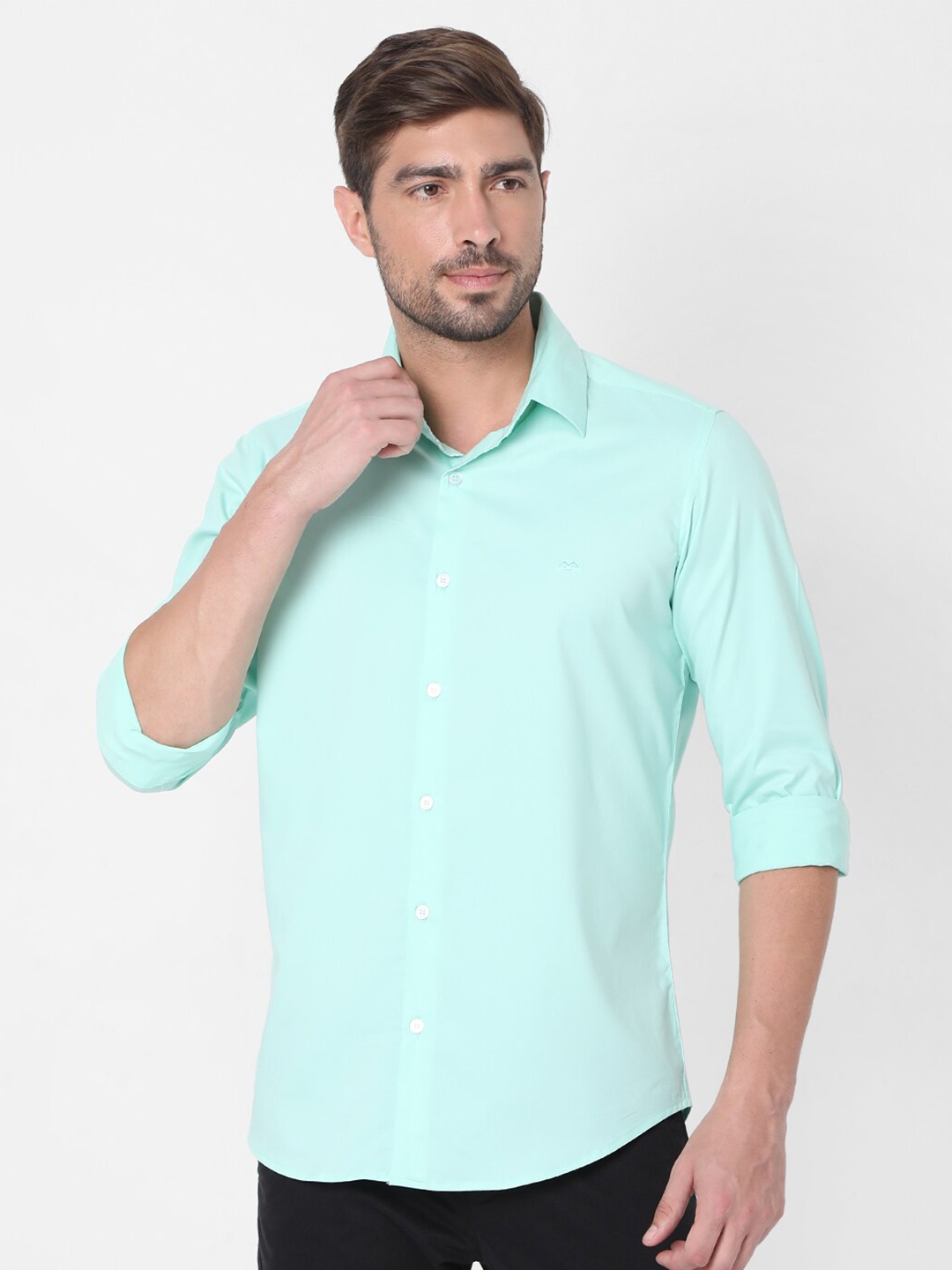 

Mufti Men Green Slim Fit Casual Shirt