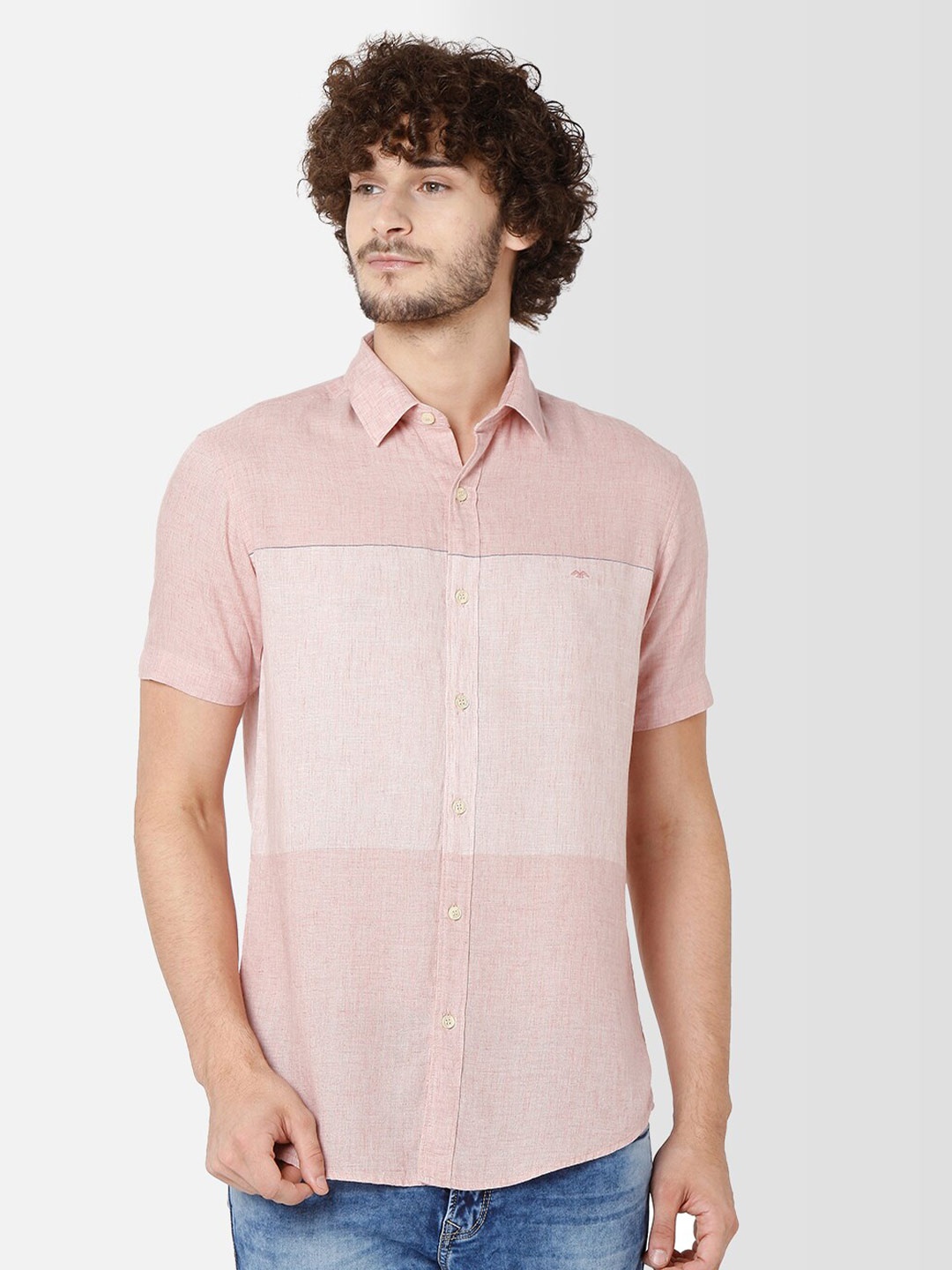 

Mufti Men Pink Slim Fit Casual Shirt