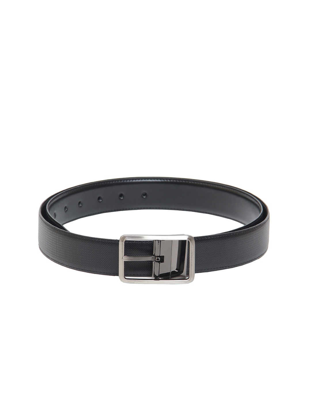 

Calvadoss Men Black Textured PU Reversible Belt