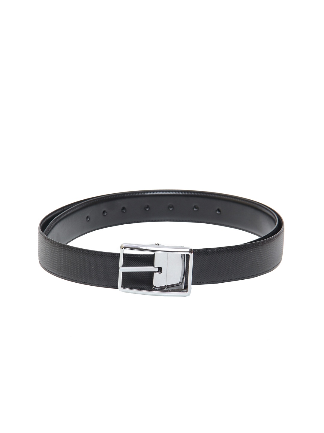 

Calvadoss Men Black Textured PU Reversible Belt