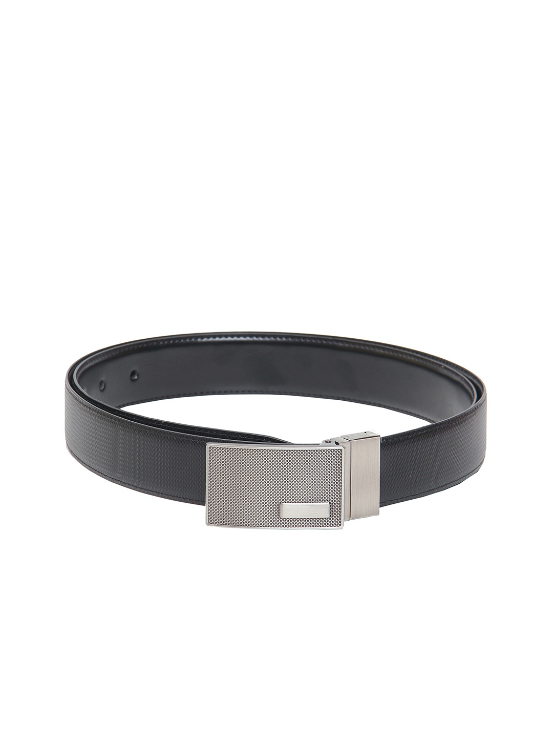 

Calvadoss Men Black Textured PU Formal Reversible Belt