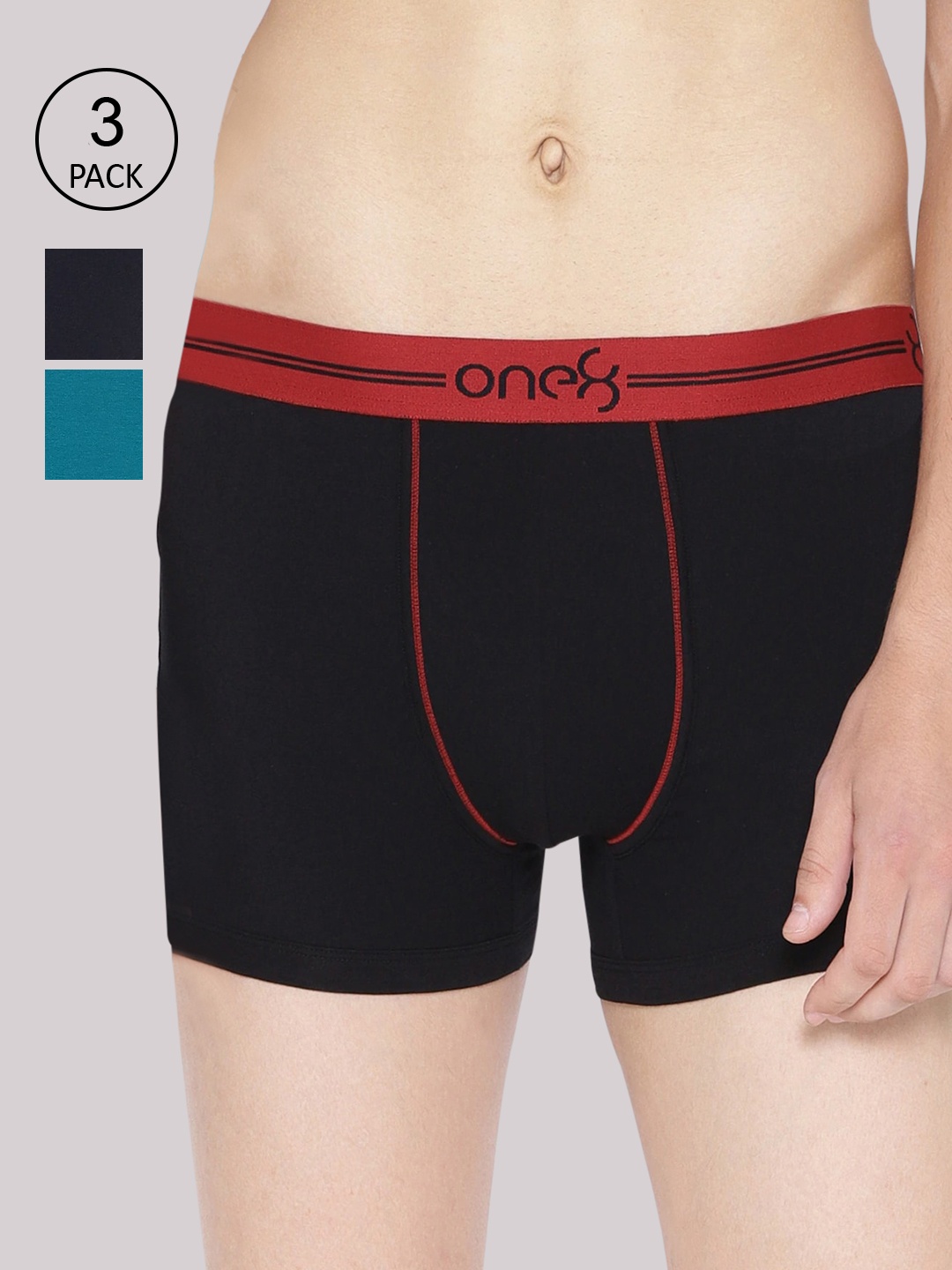 

one8 by Virat Kohli Men Pack of 2 Solid Cotton Trunks, Multi