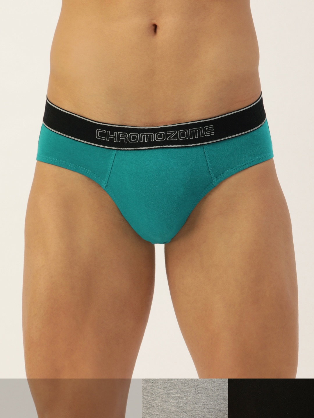 

Chromozome Men Pack Of 3 Solid Briefs- 8902733545136, Turquoise blue