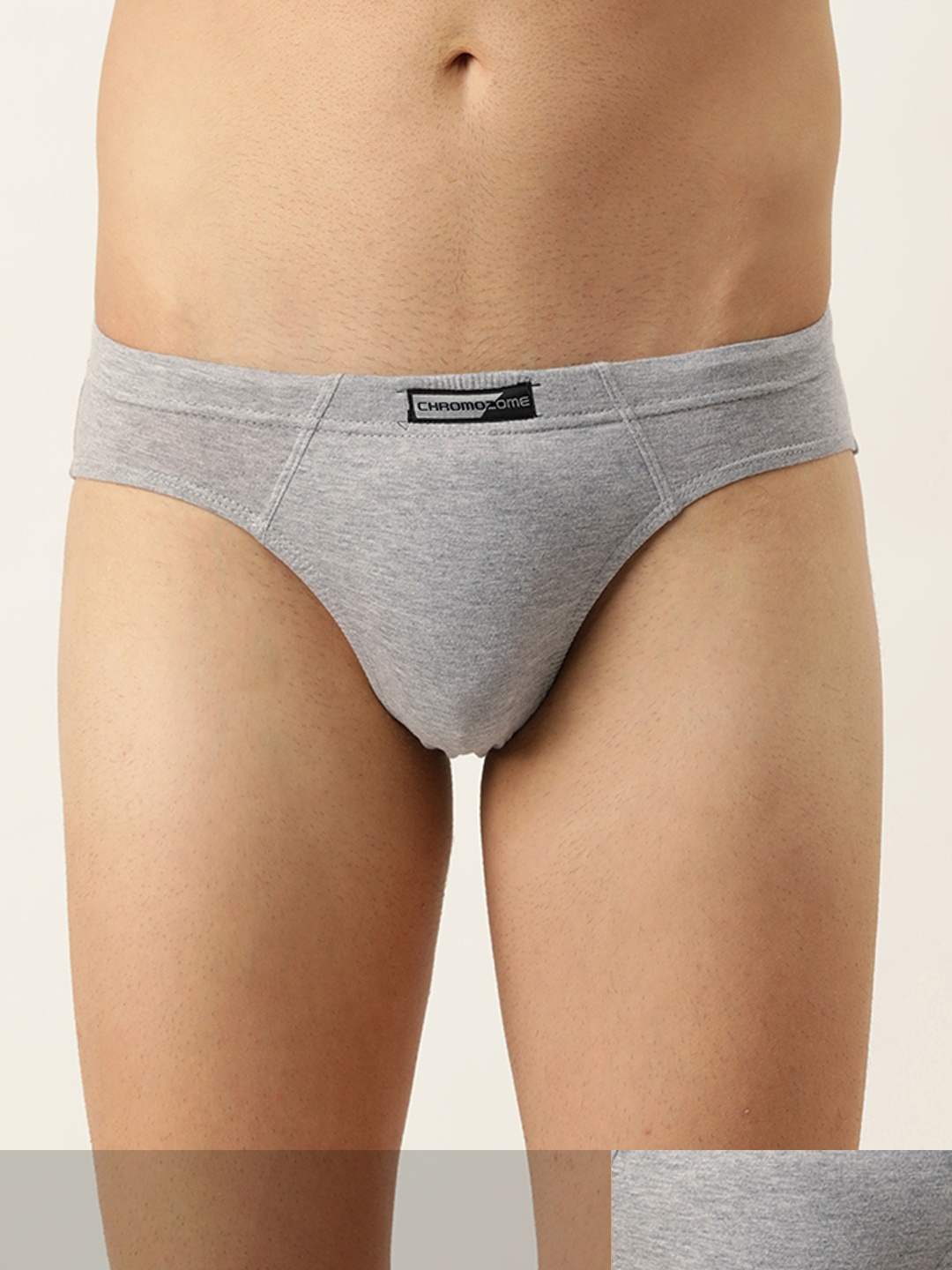 

Chromozome Men Pack of 2 Grey Melange Solid Pure Cotton Basic Briefs 8902733544375