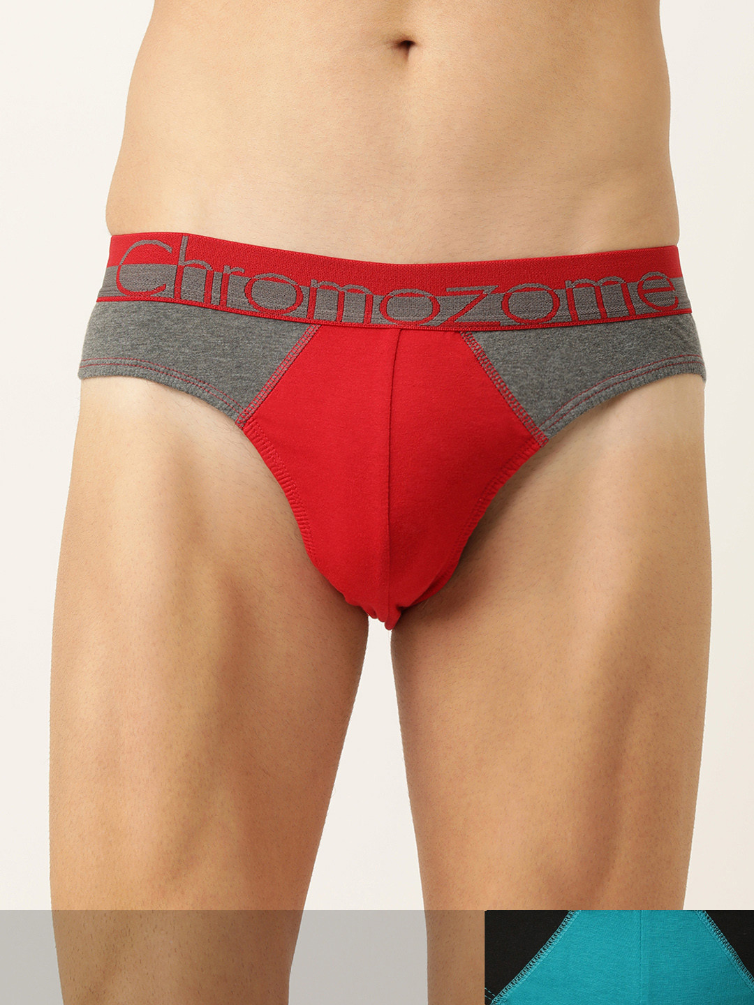 

Chromozome Men Red & Blue Pack Of 2 Colourblocked Pure Cotton Briefs 8902733558129-V79