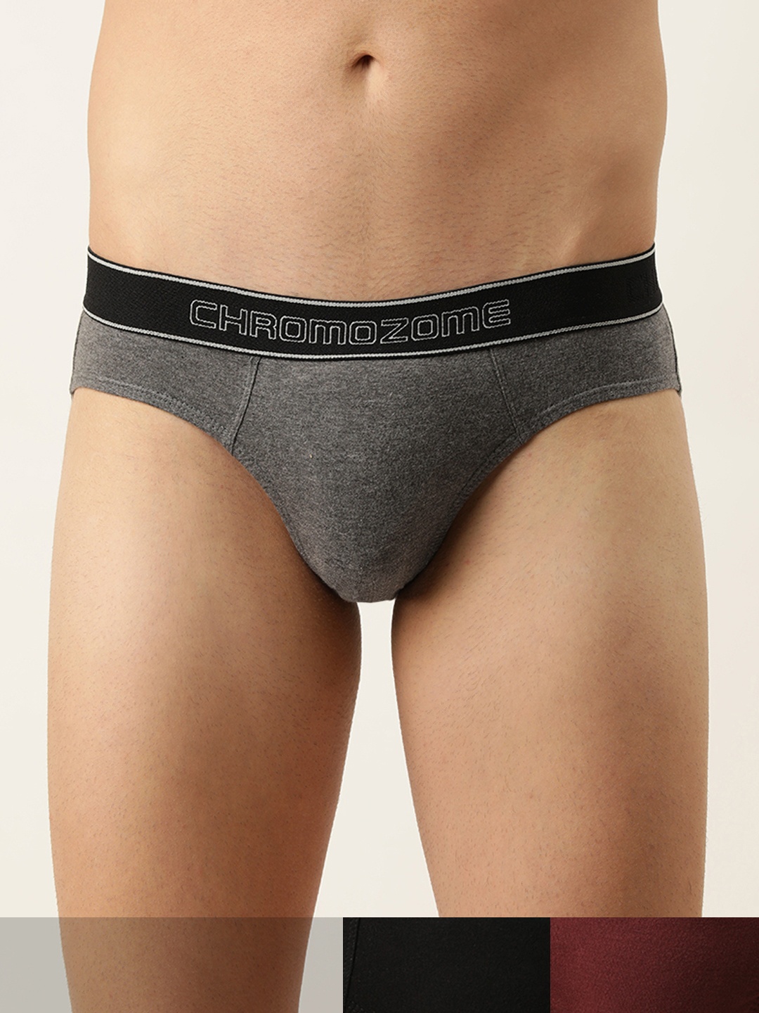 

Chromozome Men Pack Of 3 Solid Briefs- 8902733545242, Black