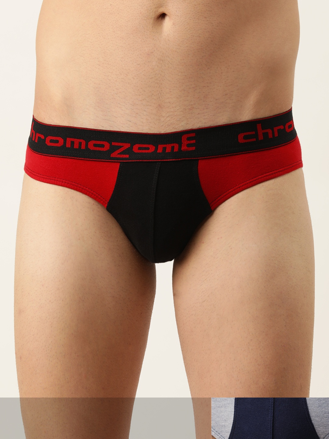 

Chromozome Men Pack of Two Colourblocked Basic Briefs 8902733546492-V30, Black