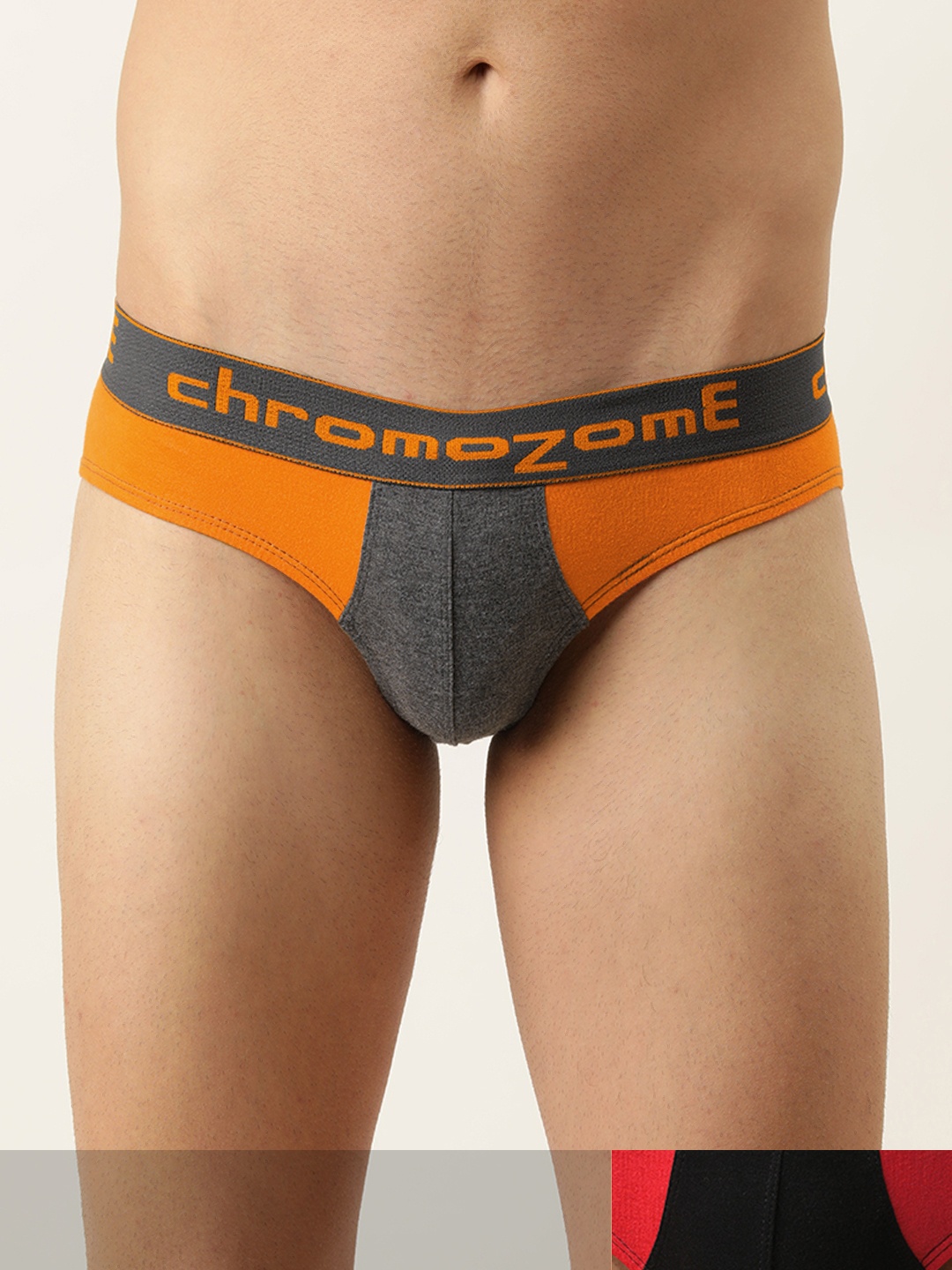 

Chromozome Men Pack Of 2 Colourblocked Briefs- 8902733575065, Black