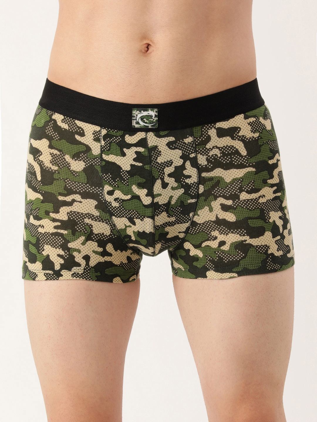 

Chromozome Men Green & Beige Camouflage Printed Trunks - 8902733551519