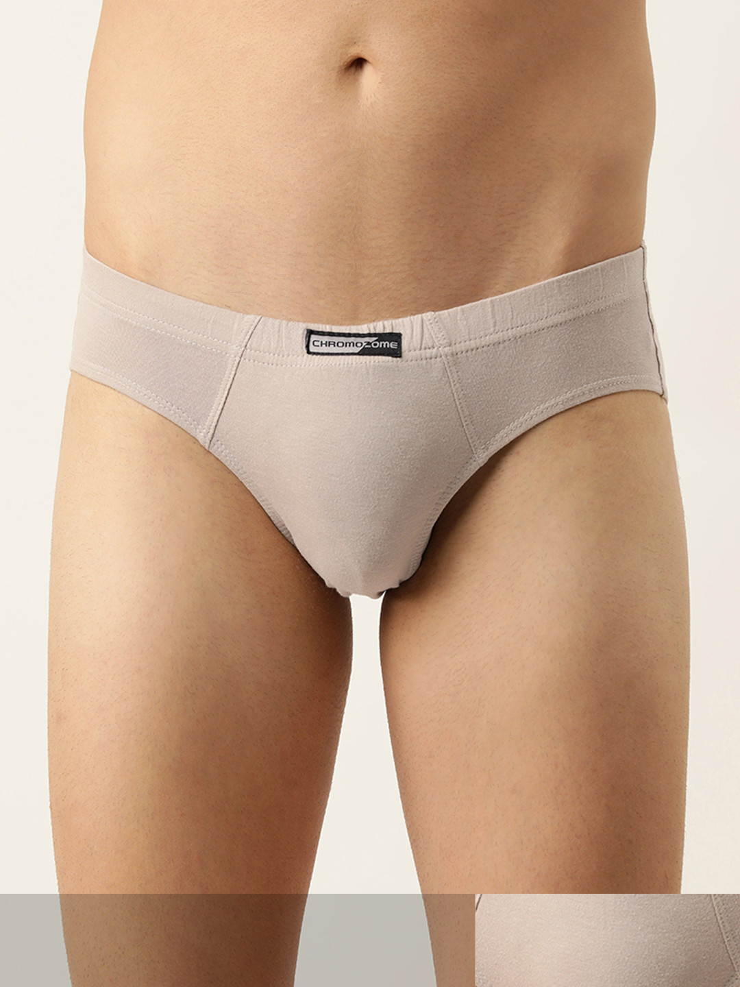 

Chromozome Men Pack of 2 Beige Solid Pure Cotton Basic Briefs 8902733544498