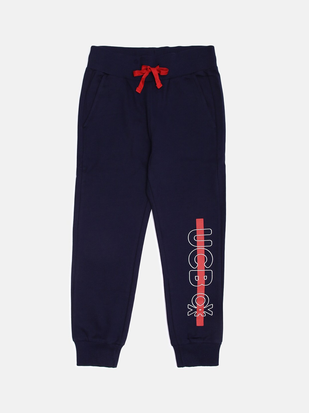 

United Colors of Benetton Infant Boys Navy Blue Solid Pure Cotton Joggers