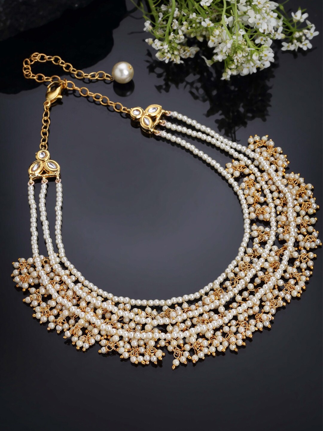 

DUGRISTYLE Gold-Plated White Sterling Silver Necklace