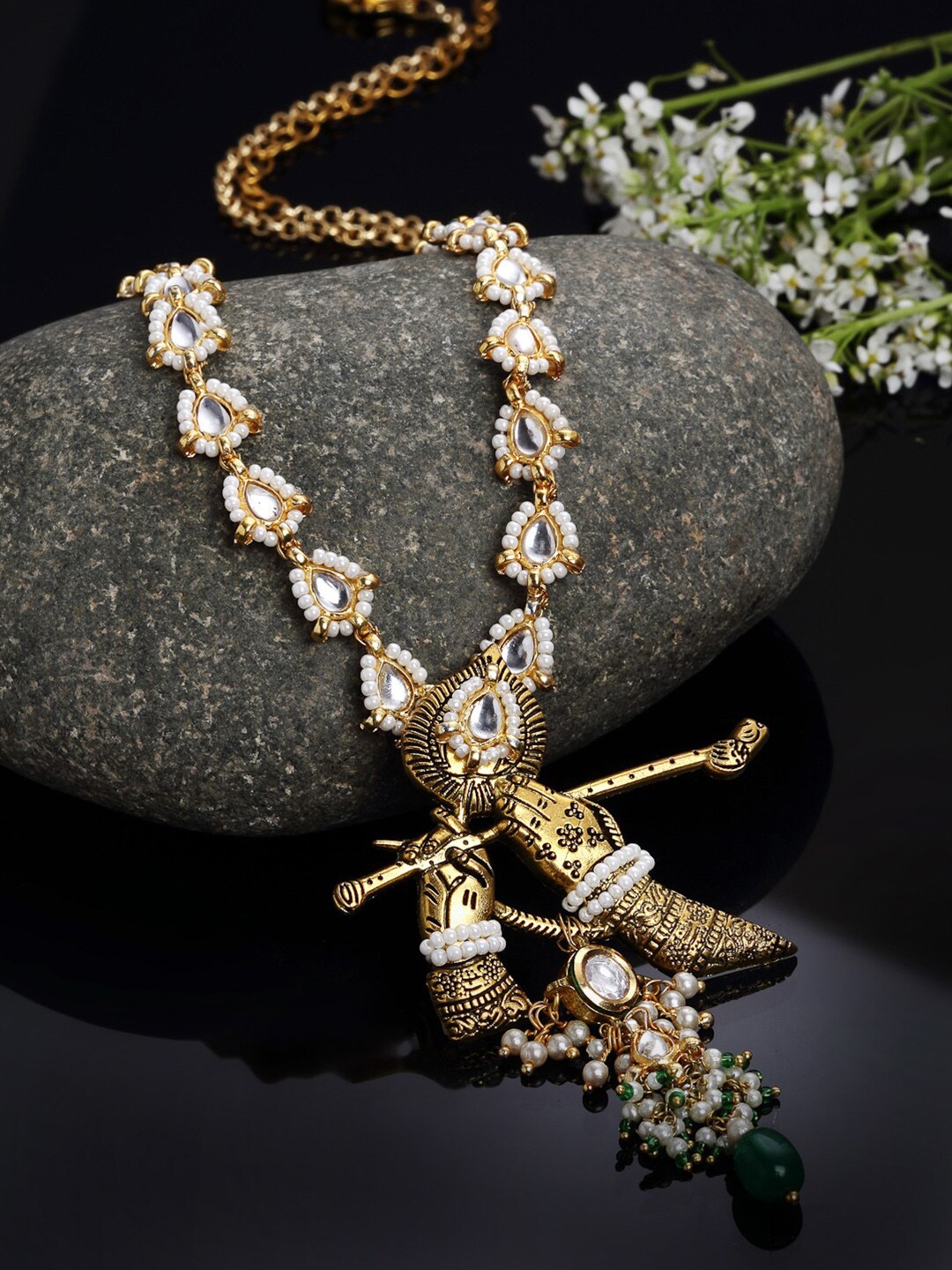 

DUGRISTYLE Gold-Plated White Sterling Silver Necklace