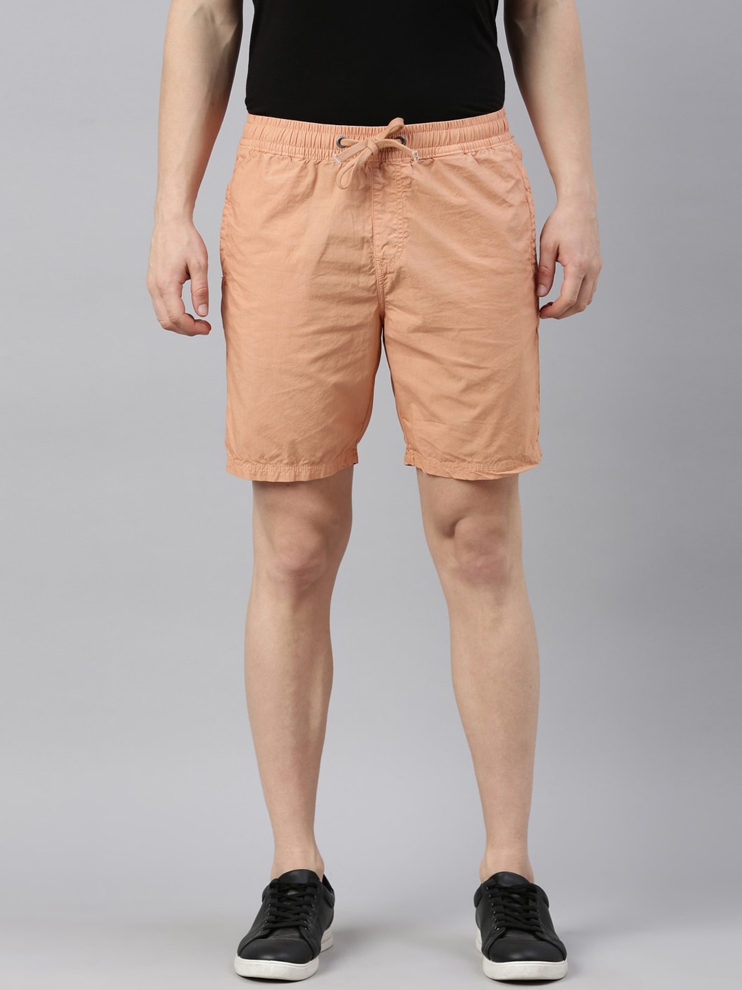 Breakbounce Men Pink Slim Fit Low-Rise Pure Cotton Shorts