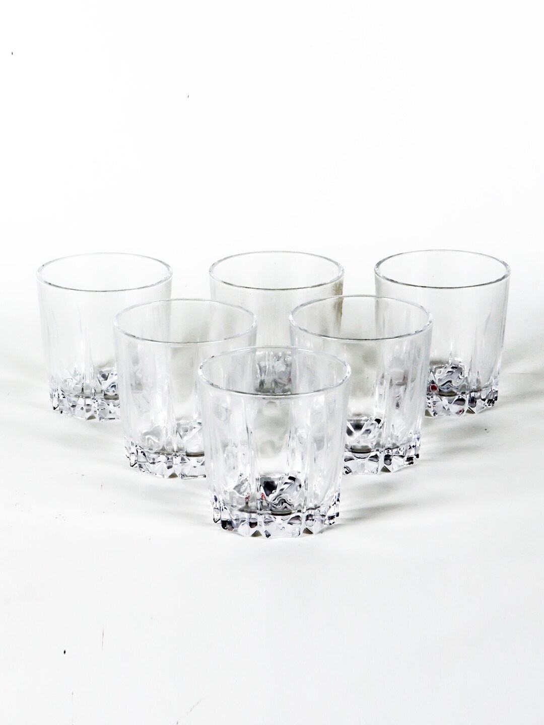 

ceradeco Set Of 6 Transparent Textured Whiskey Glasses