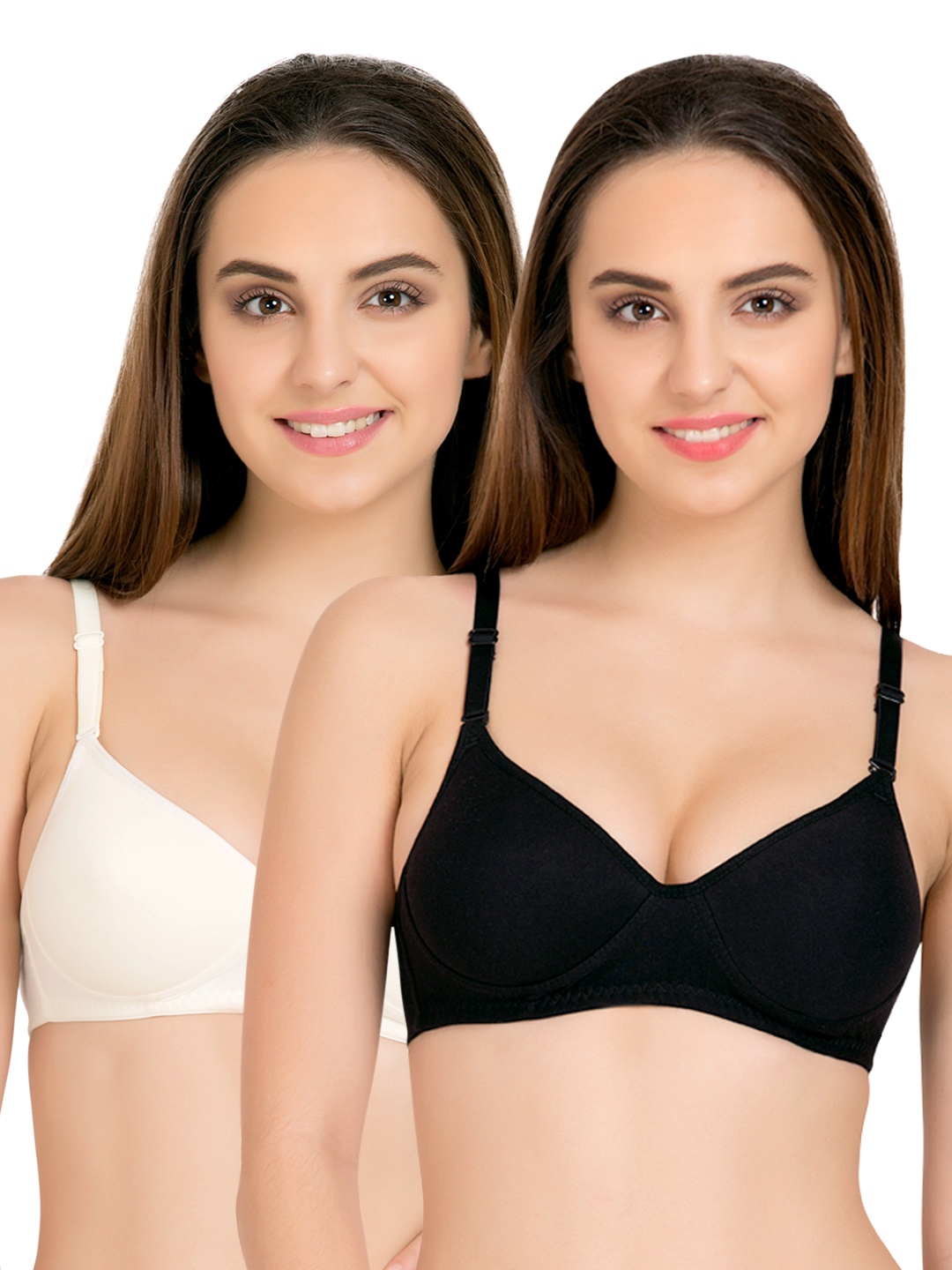 

Tweens Pack of 2 Medium-Coverage T-shirt Bras TW91301BL, Black