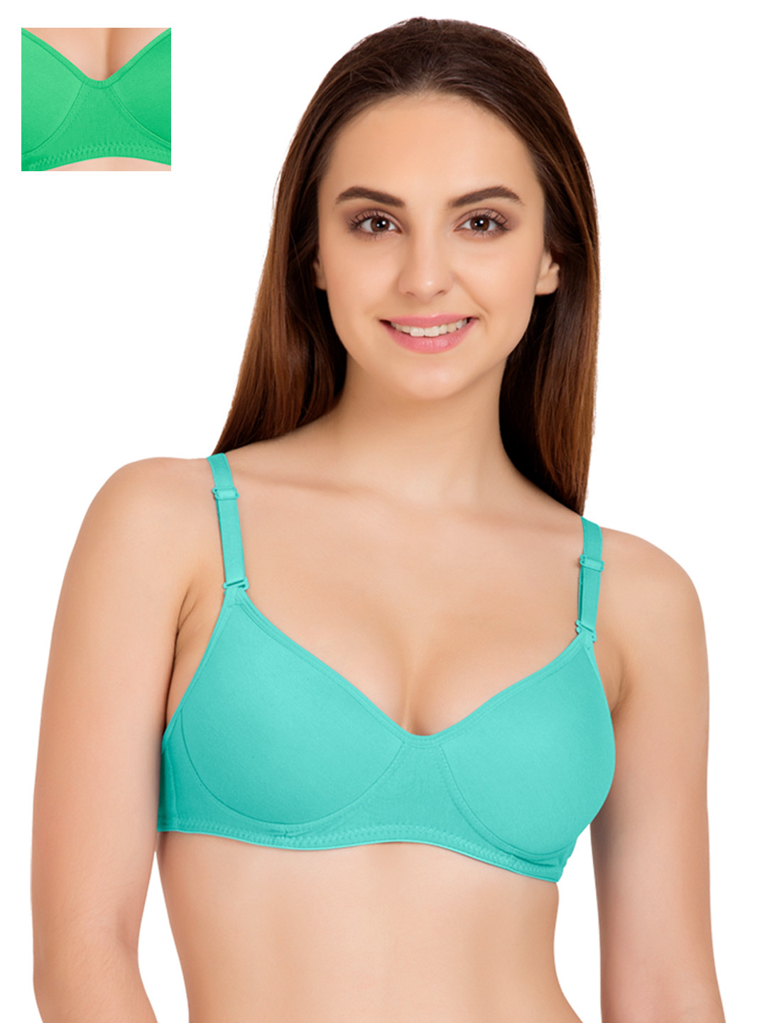 

Tweens Pack of 2 Medium-Coverage T-shirt Bras TW91301, Green