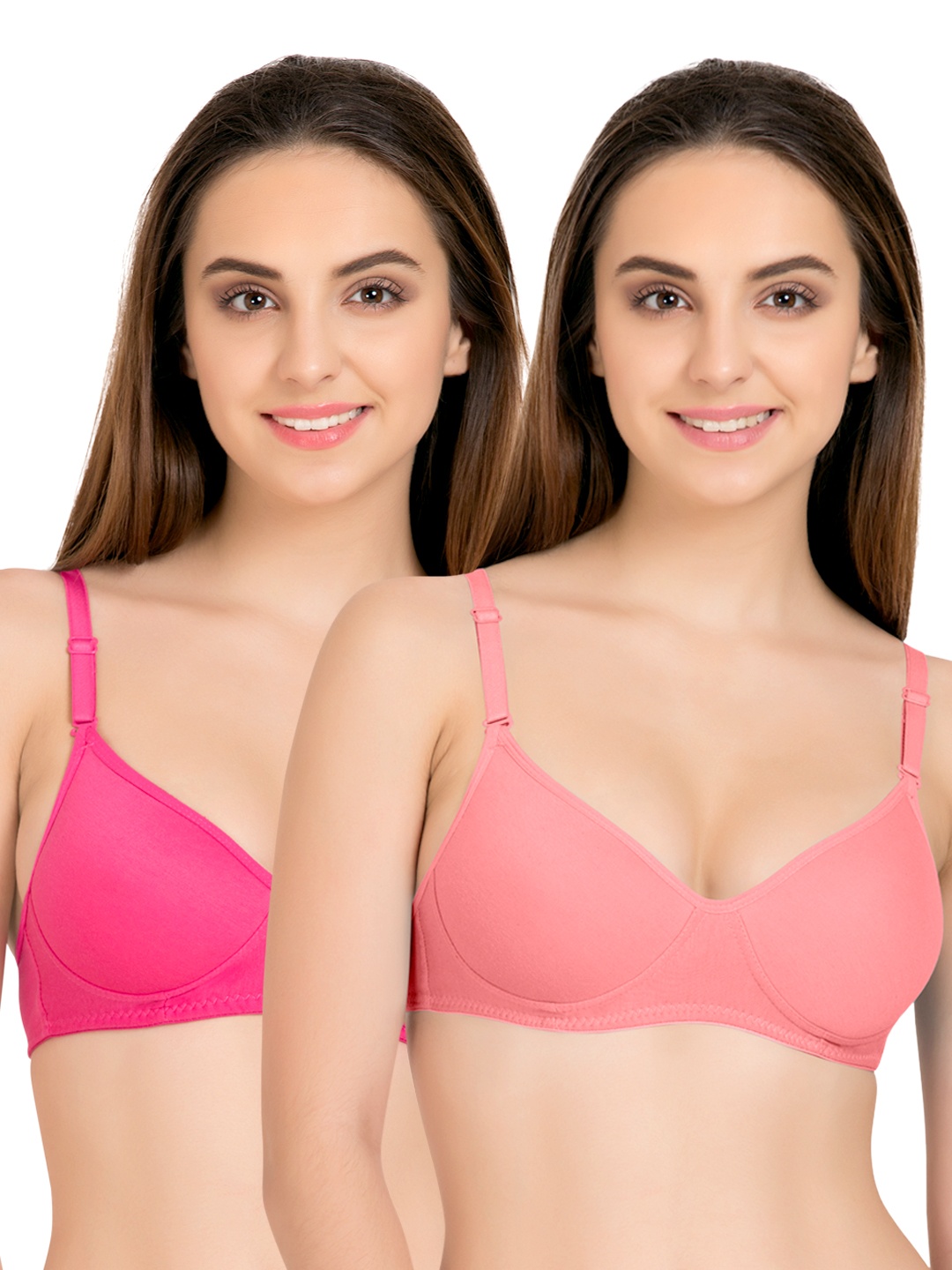 

Tweens Pack of 2 Medium-Coverage T-shirt Bras TW91301CRL, Pink