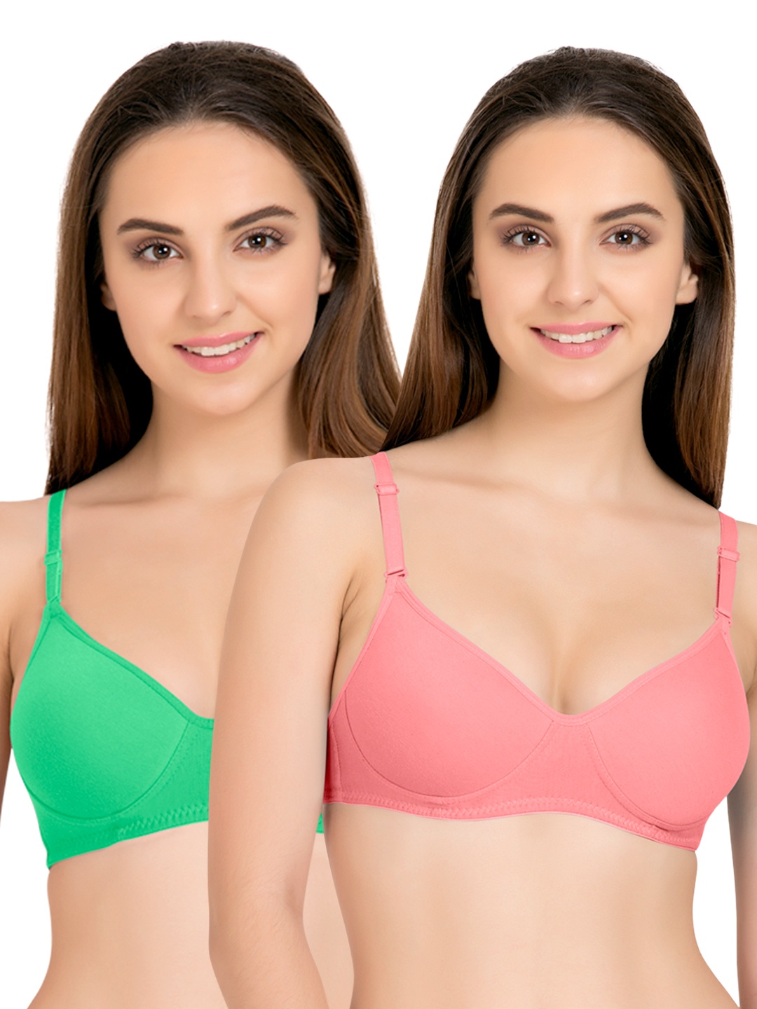 

Tweens Pack of 2 Medium-Coverage T-shirt Bras TW91301CRL, Coral