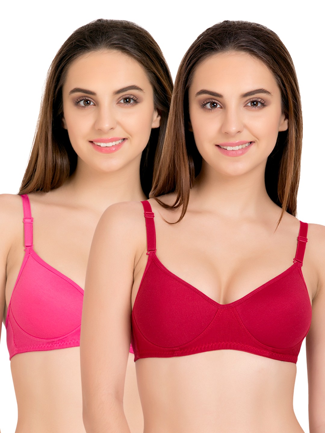 

Tweens Pack of 2 Medium-Coverage T-shirt Bras TW91301DPK, Red