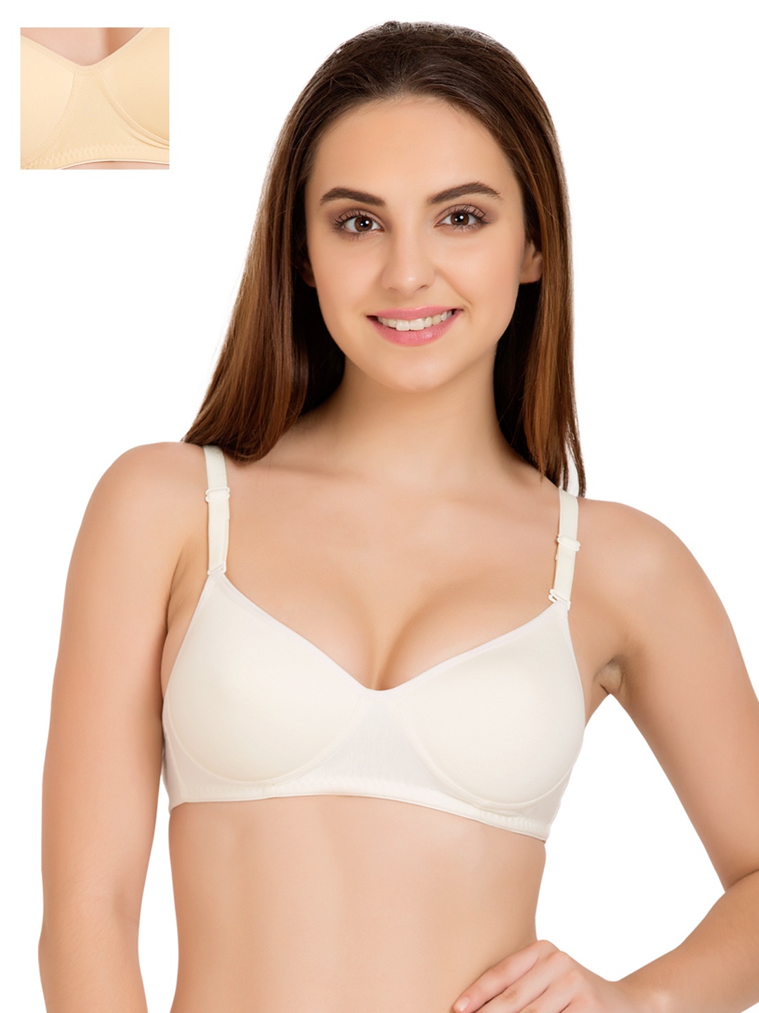 

Tweens Pack of 2 Medium-Coverage T-shirt Bras TW91301, Off white