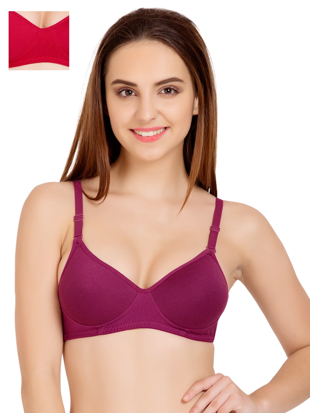 

Tweens Pack of 2 Medium-Coverage T-shirt Bras TW91301, Magenta