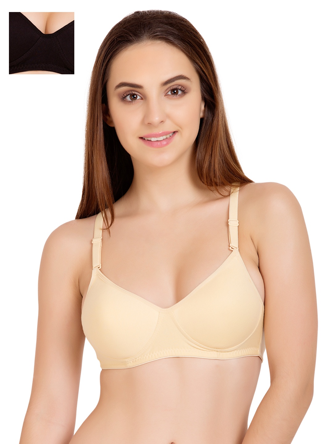 

Tweens Pack of 2 Medium-Coverage T-shirt Bras TW91301, Black