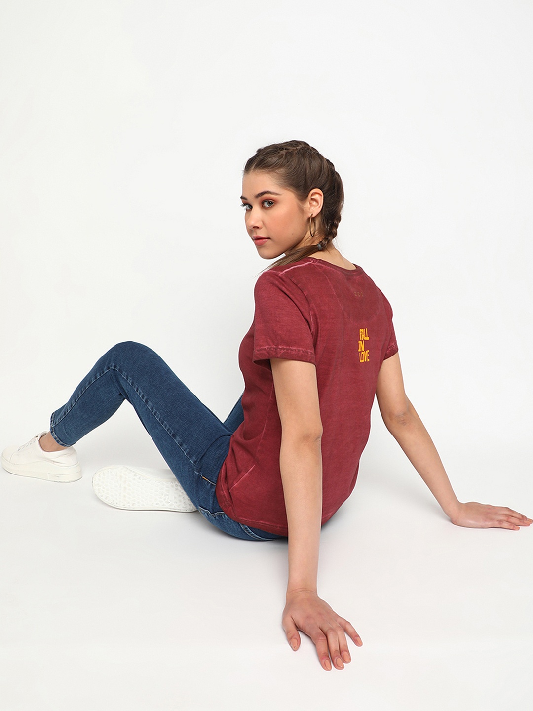 

Belliskey Women Maroon T-shirt