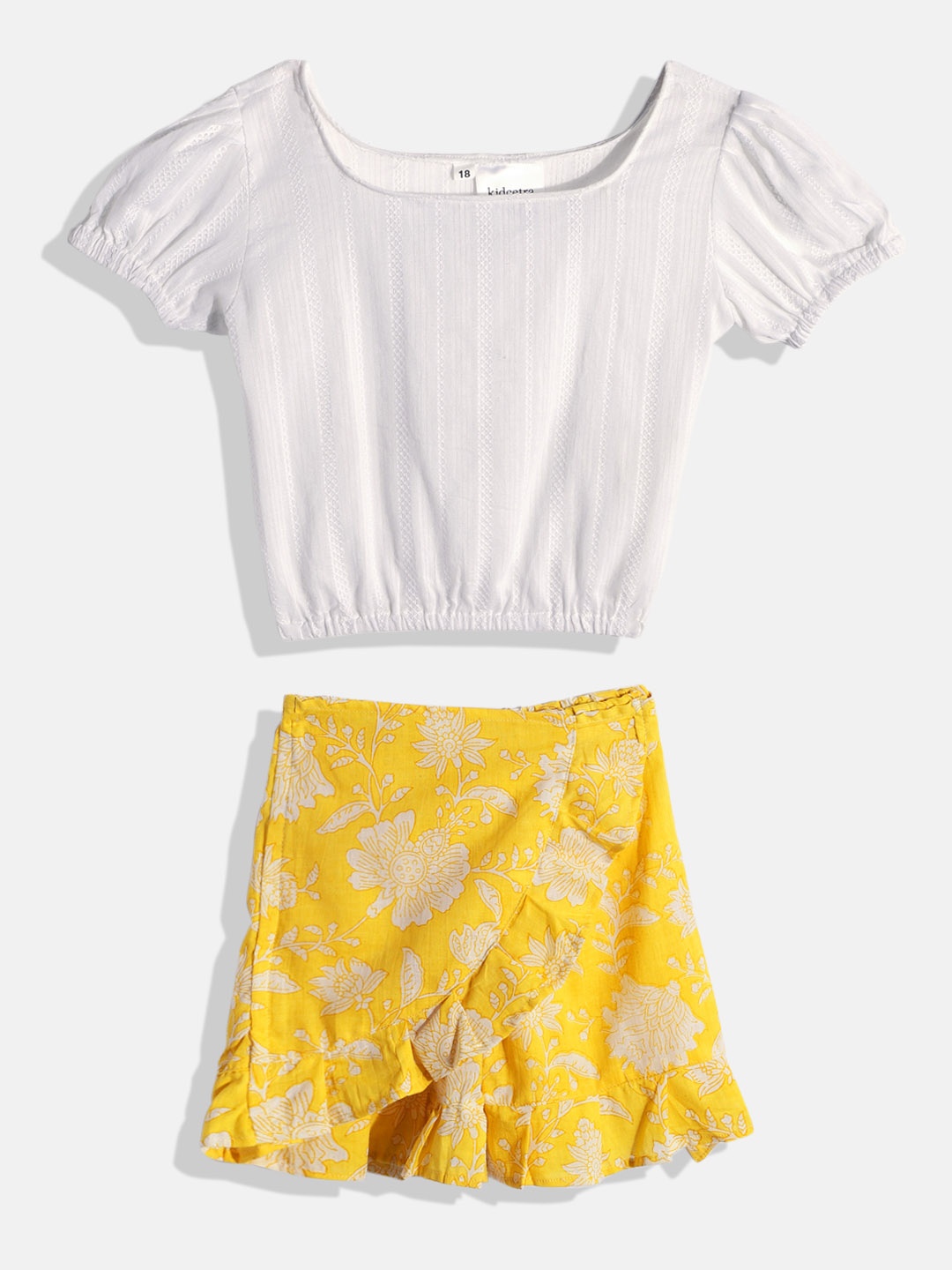 

Kidcetra Kids Girls White Solid Cotton Clothing Set