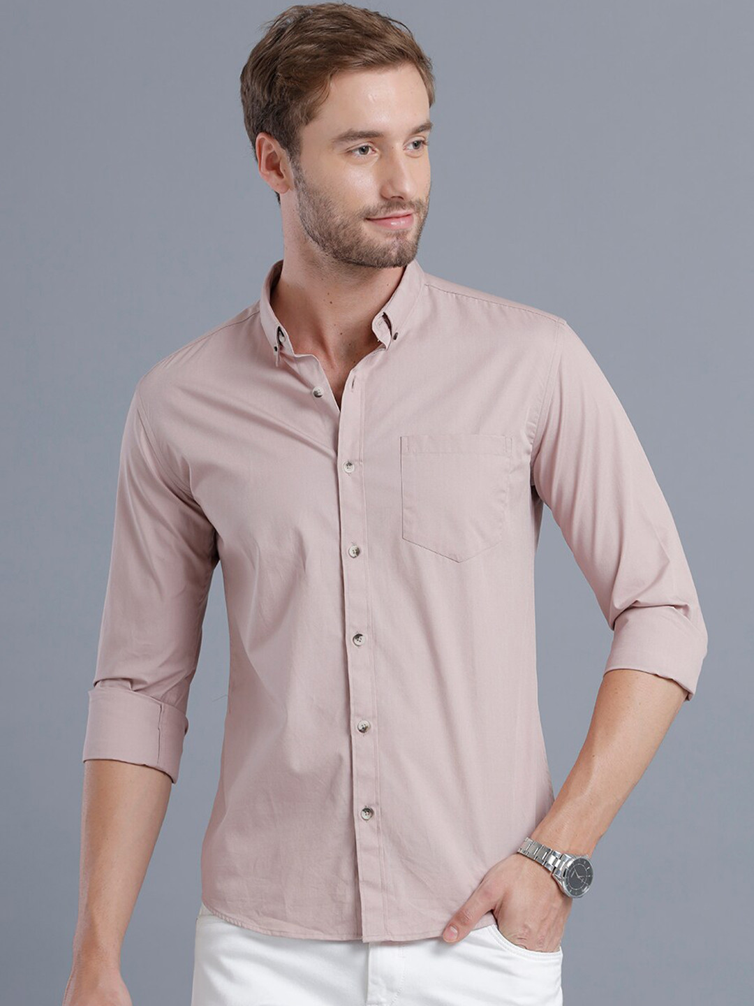 

YOVISH Men Rose Smart Slim Fit Casual Shirt