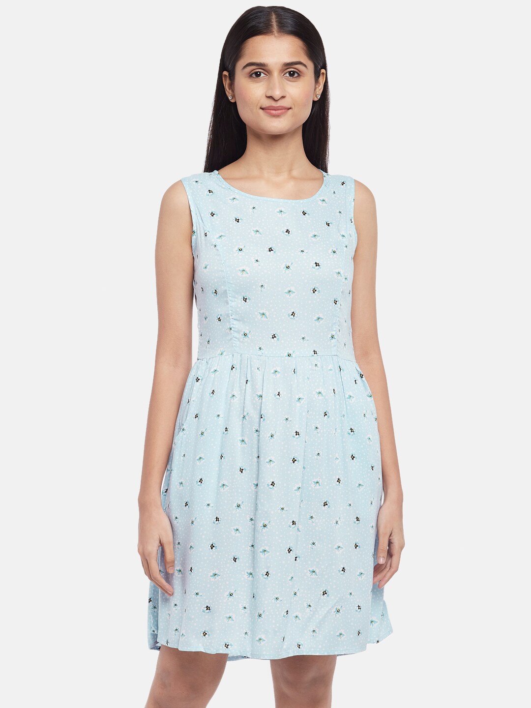 

People Women Blue Floral Printed Dress