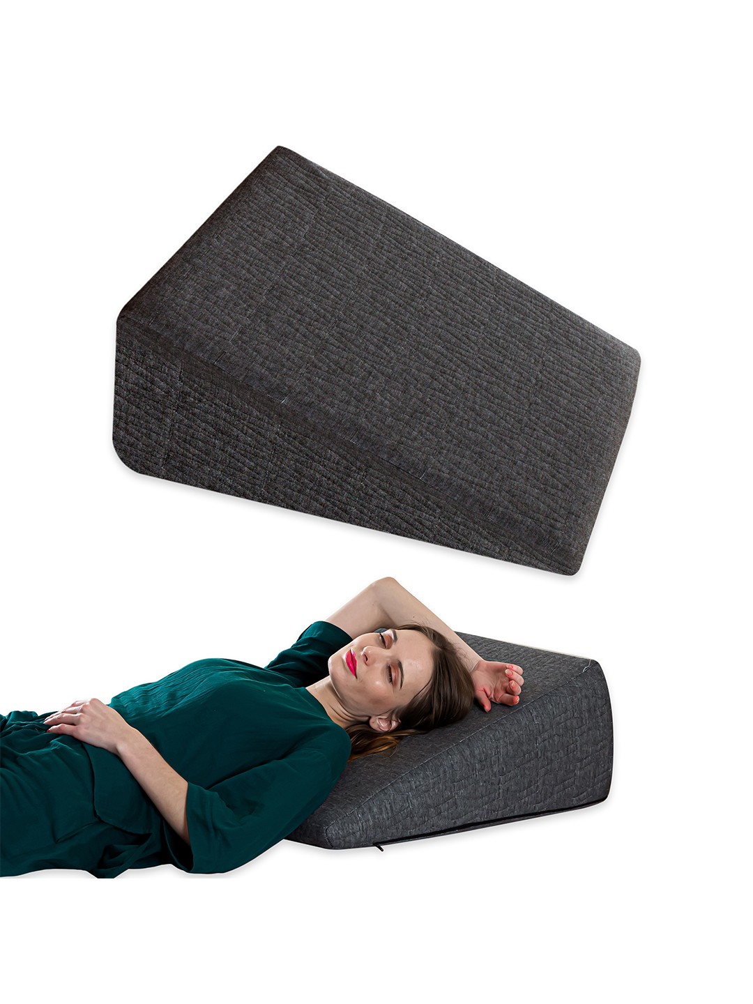 

The White Willow Grey Solid Orthopedic Memory Foam Cooling Gel Contour Neck Support Pillow