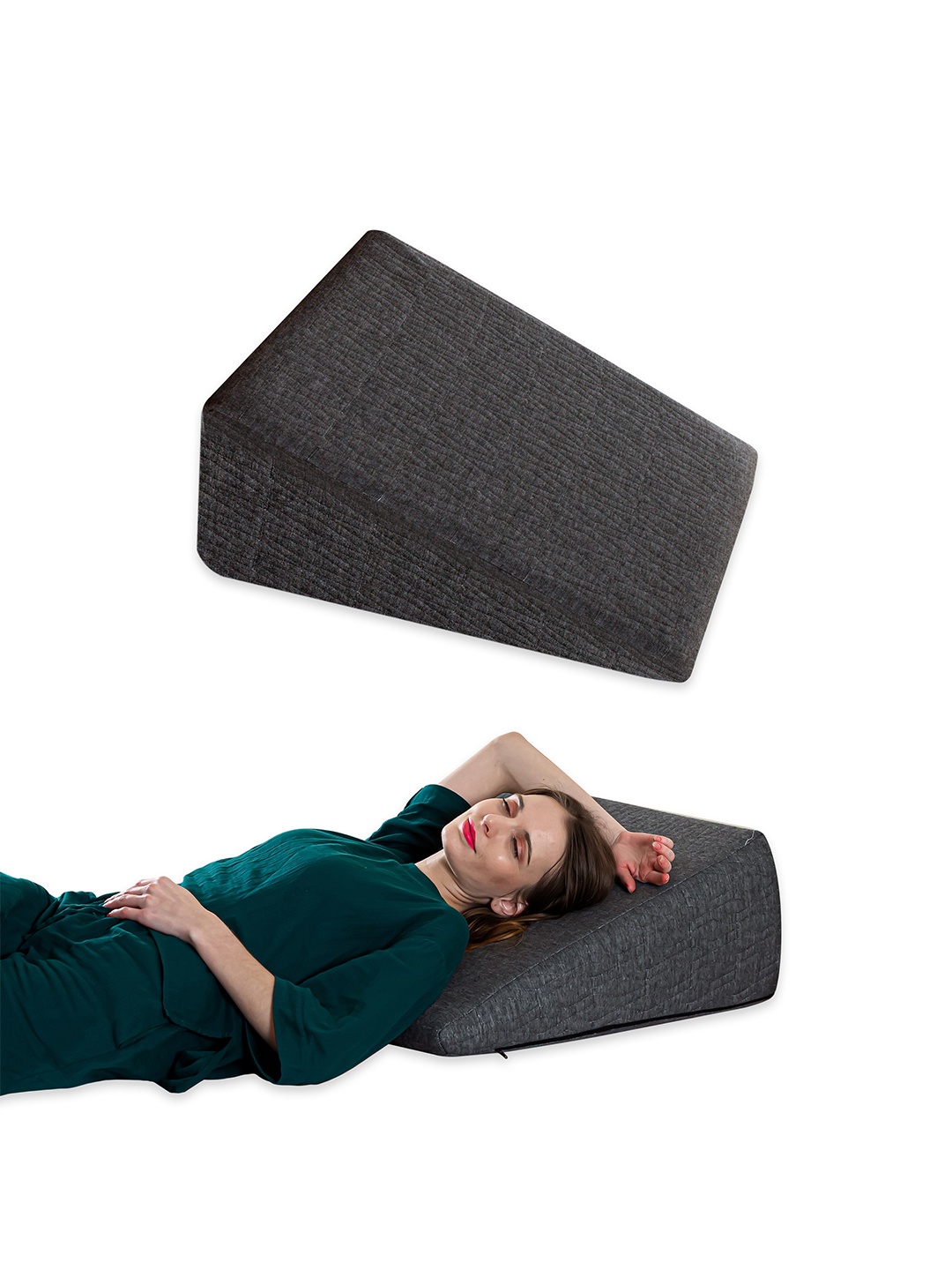 

The White Willow Grey Solid Cooling Gel Memory Foam Wedge Pillow