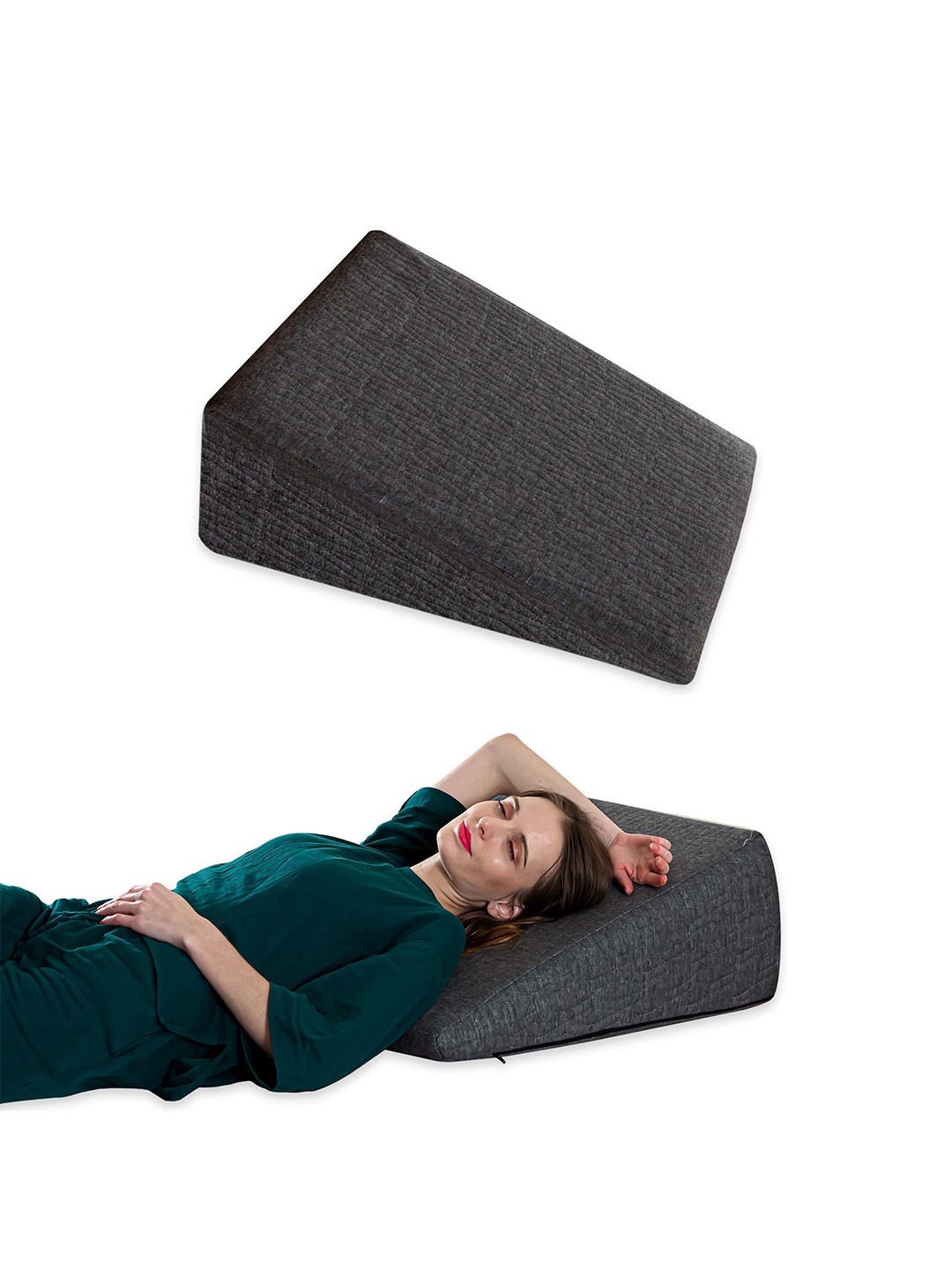 

The White Willow Grey Cooling Gel Memory Foam Wedge Pillow