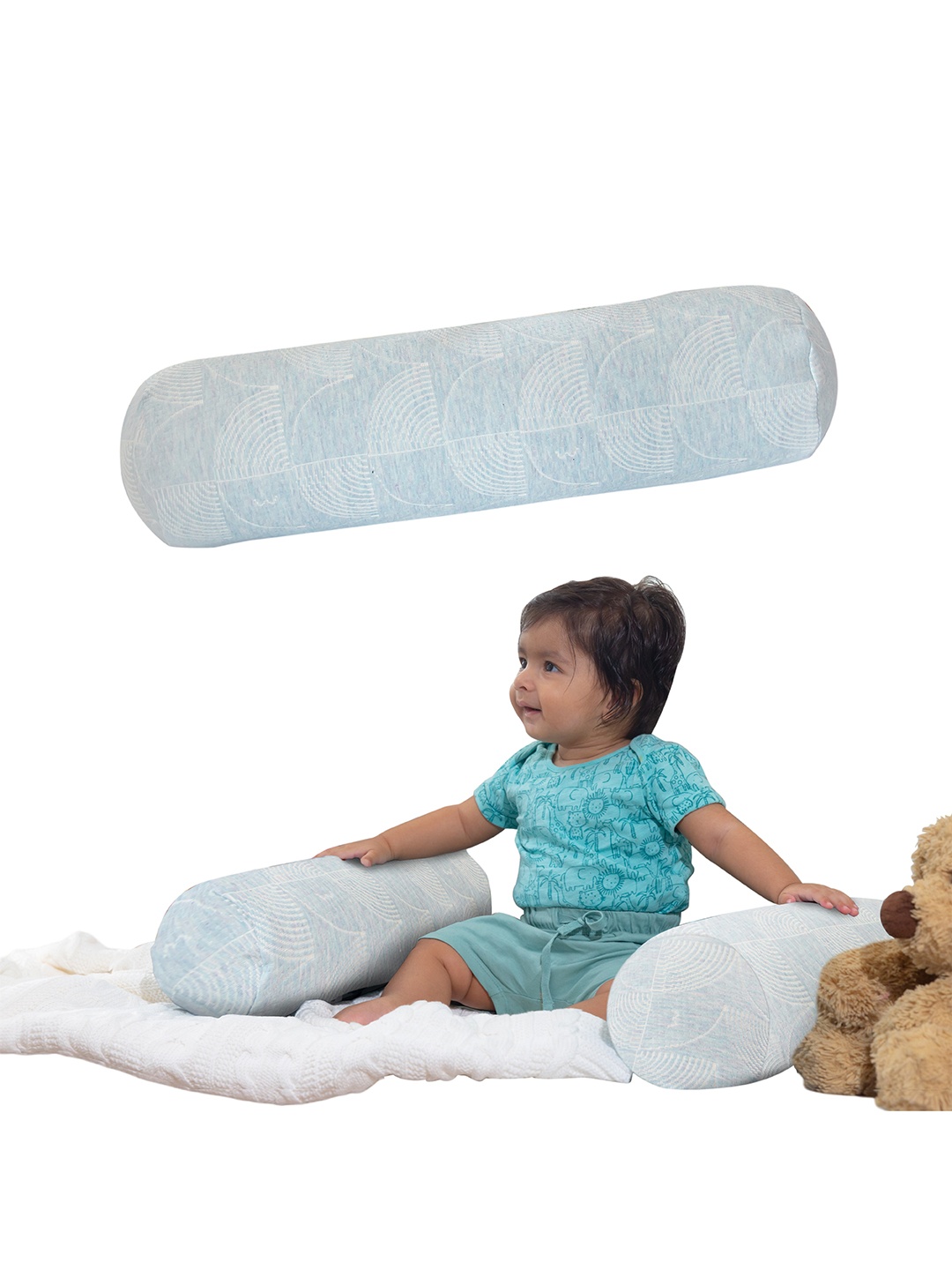 

The White Willow Set of 2 Green Soft Baby Bolster Pillow