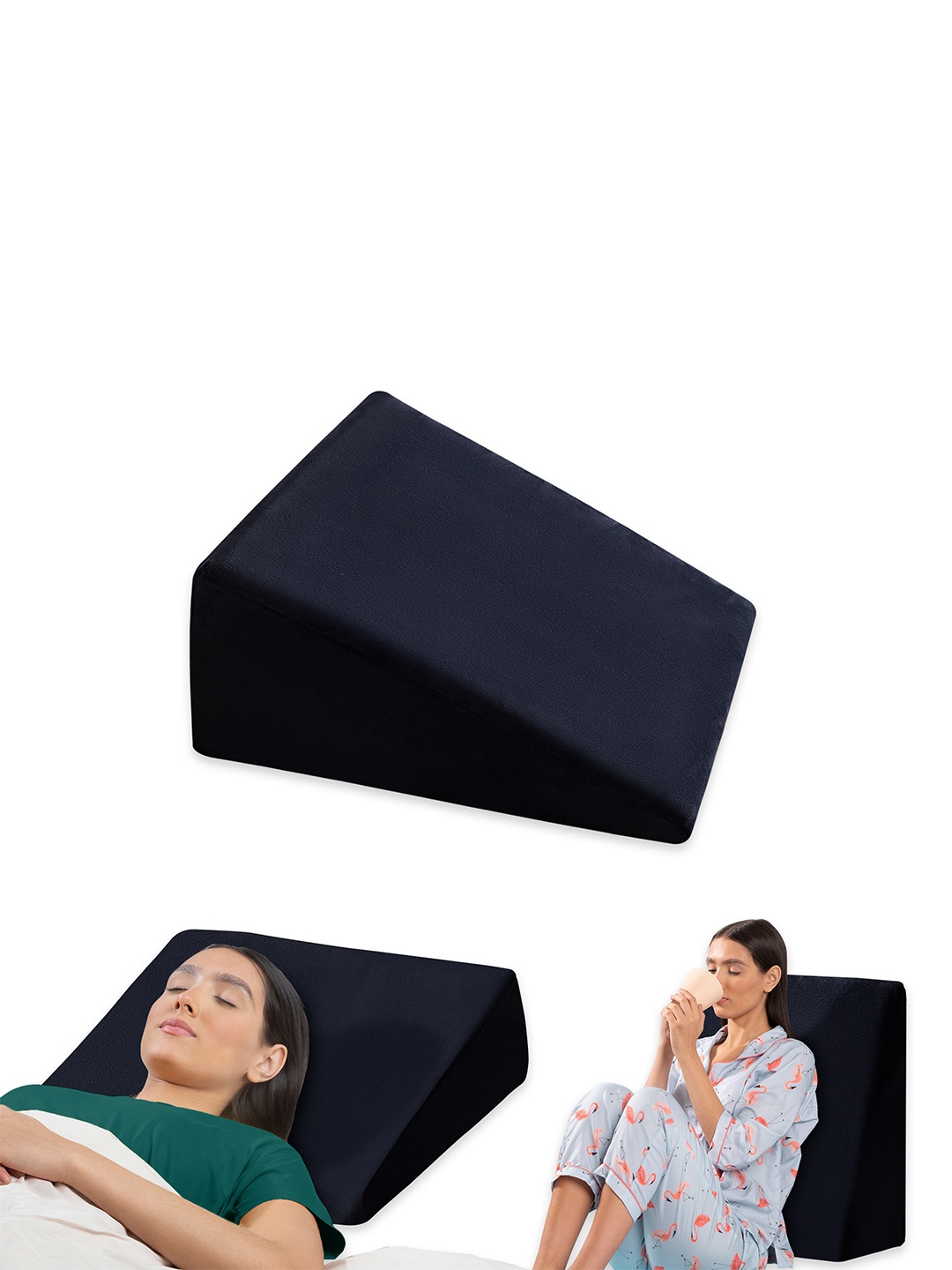 

The White Willow Black Solid Cooling Gel Memory Foam Wedge Pillow