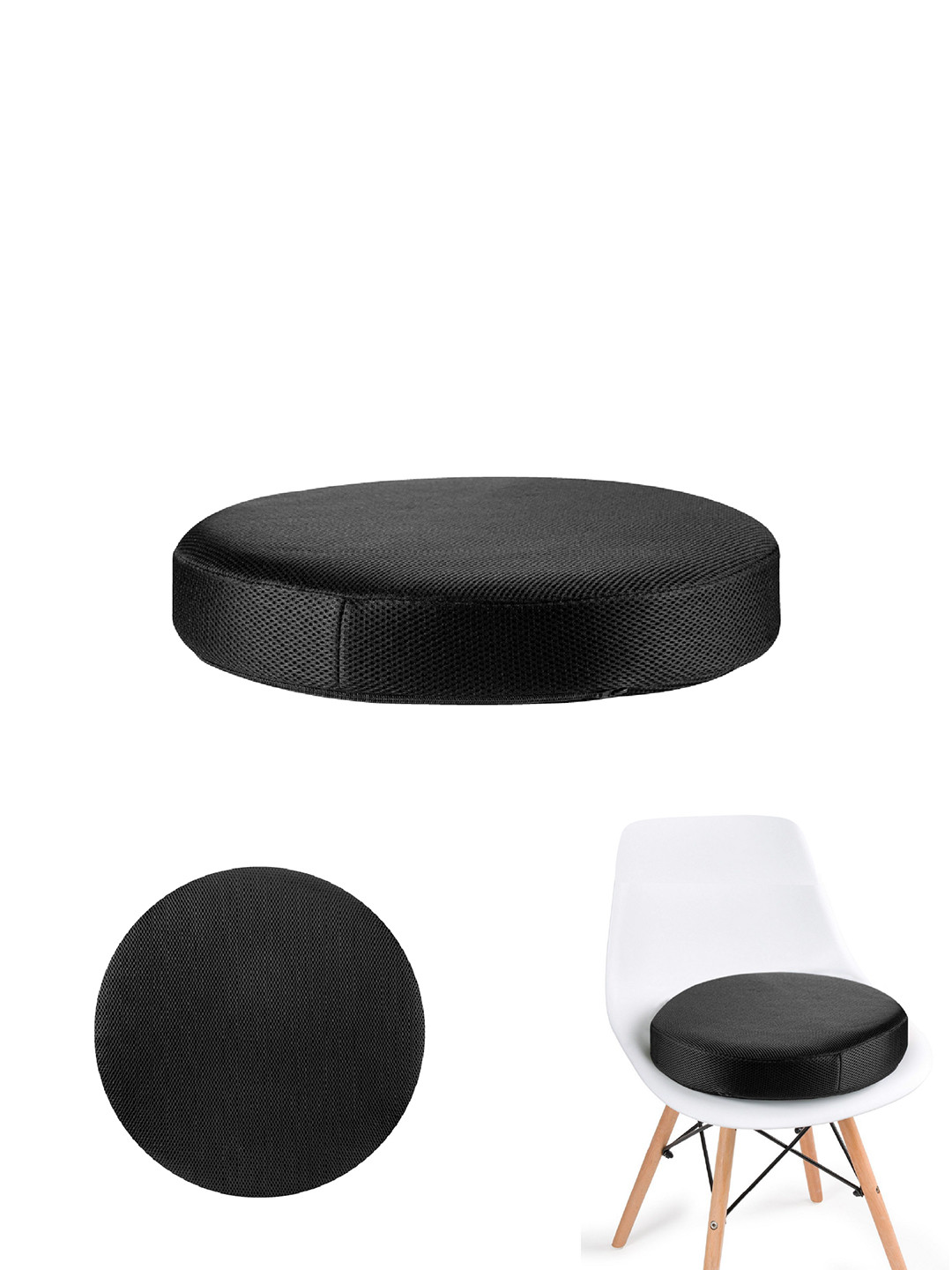 

The White Willow Black Chair Round Seat Pad