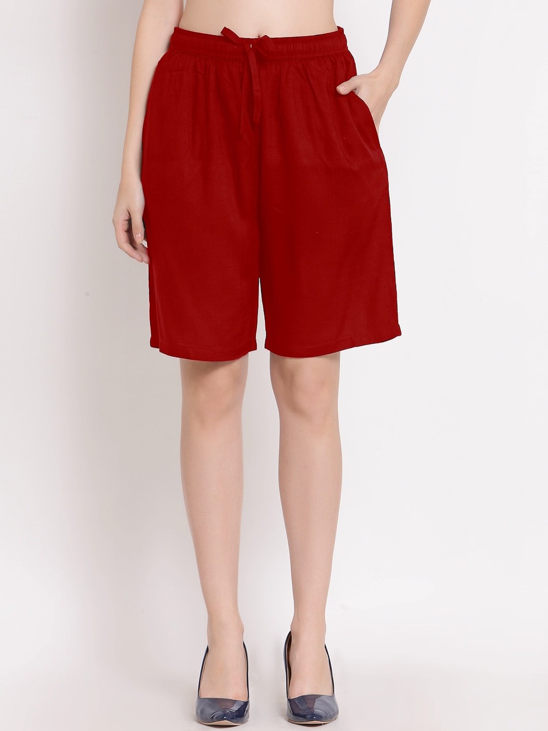 

PATRORNA Women Maroon Loose Fit Outdoor Shorts