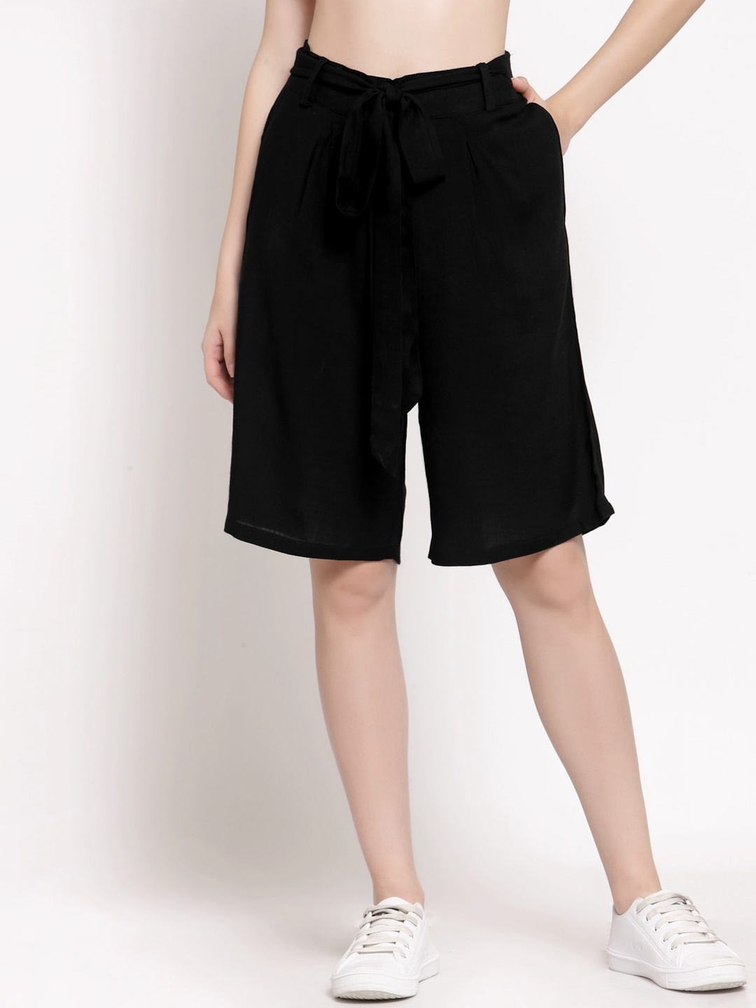 PATRORNA Women Black Outdoor Antimicrobial Technology Shorts