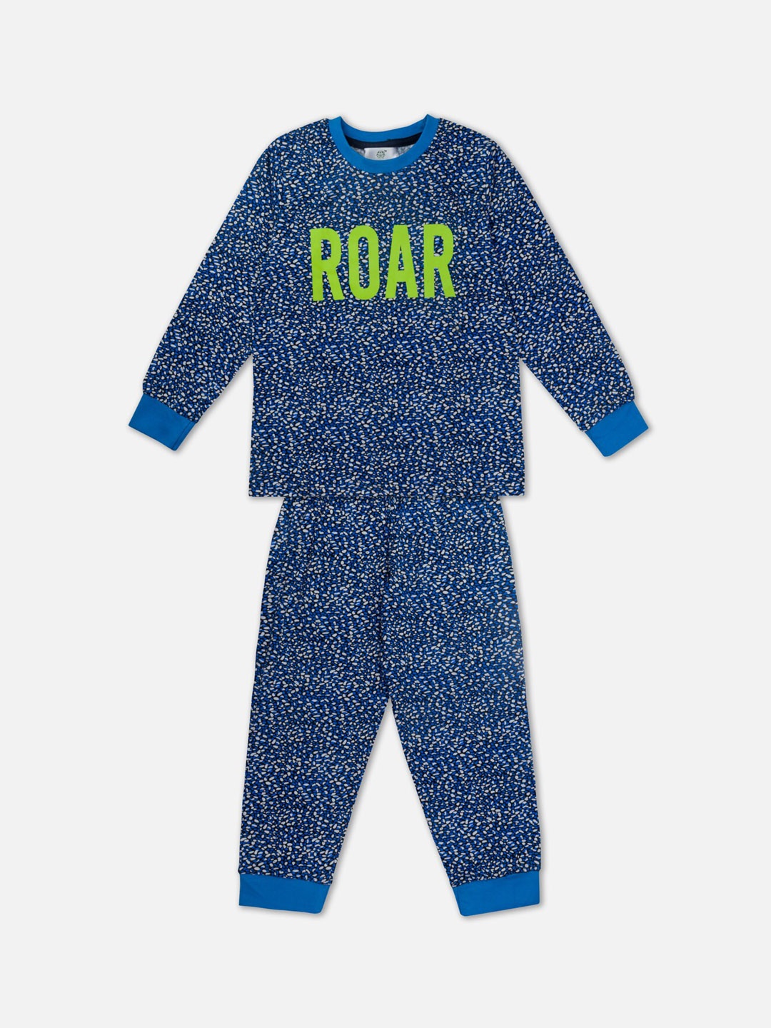 

Growing Tree Kids Blue & Green Cotton Printed Night suit