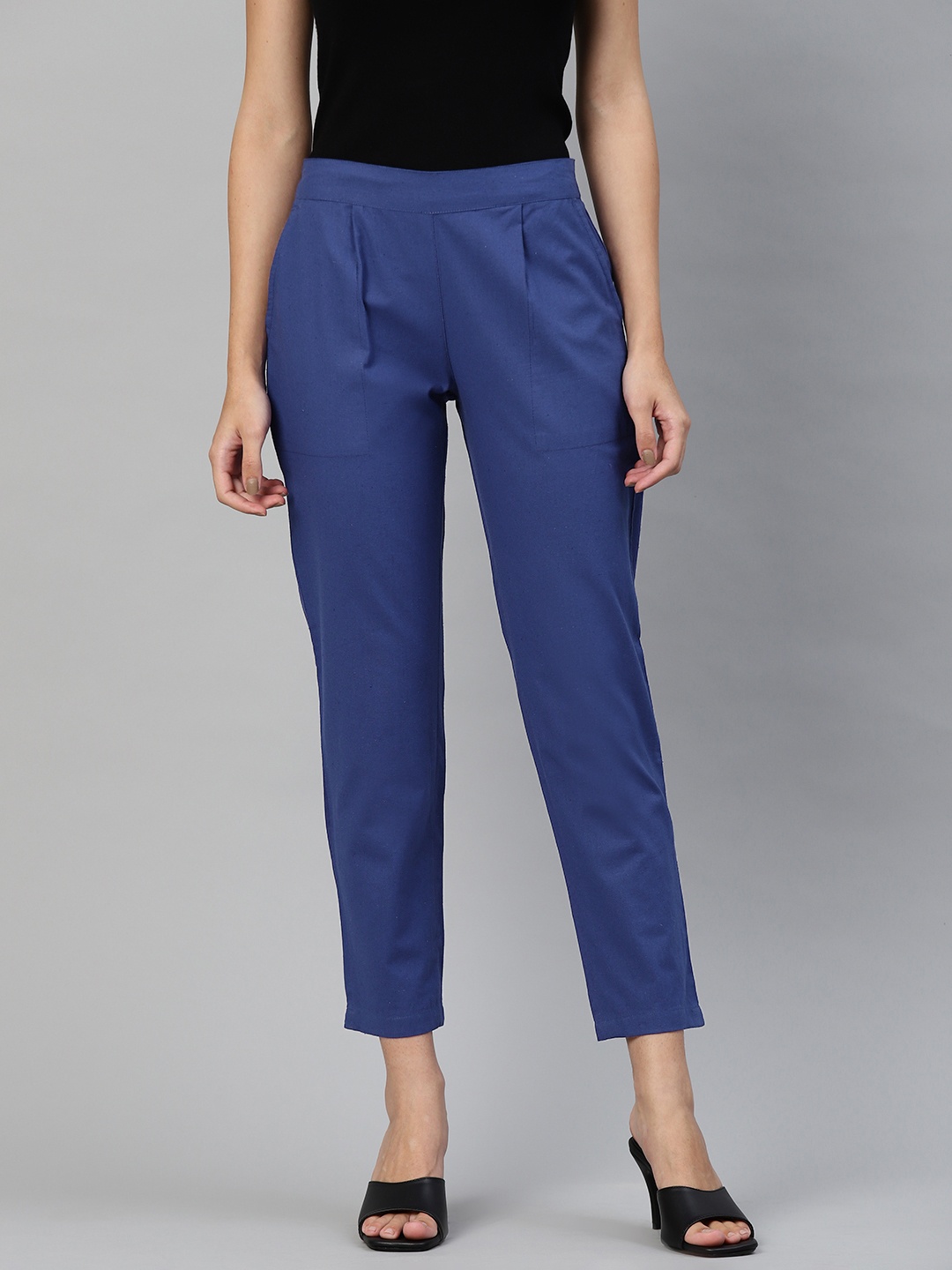 

KALINI Women Blue Pleated Trousers