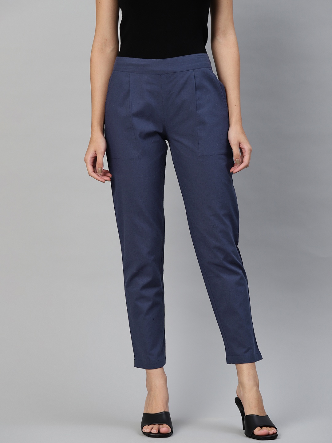 

KALINI Women Blue Pleated Trousers